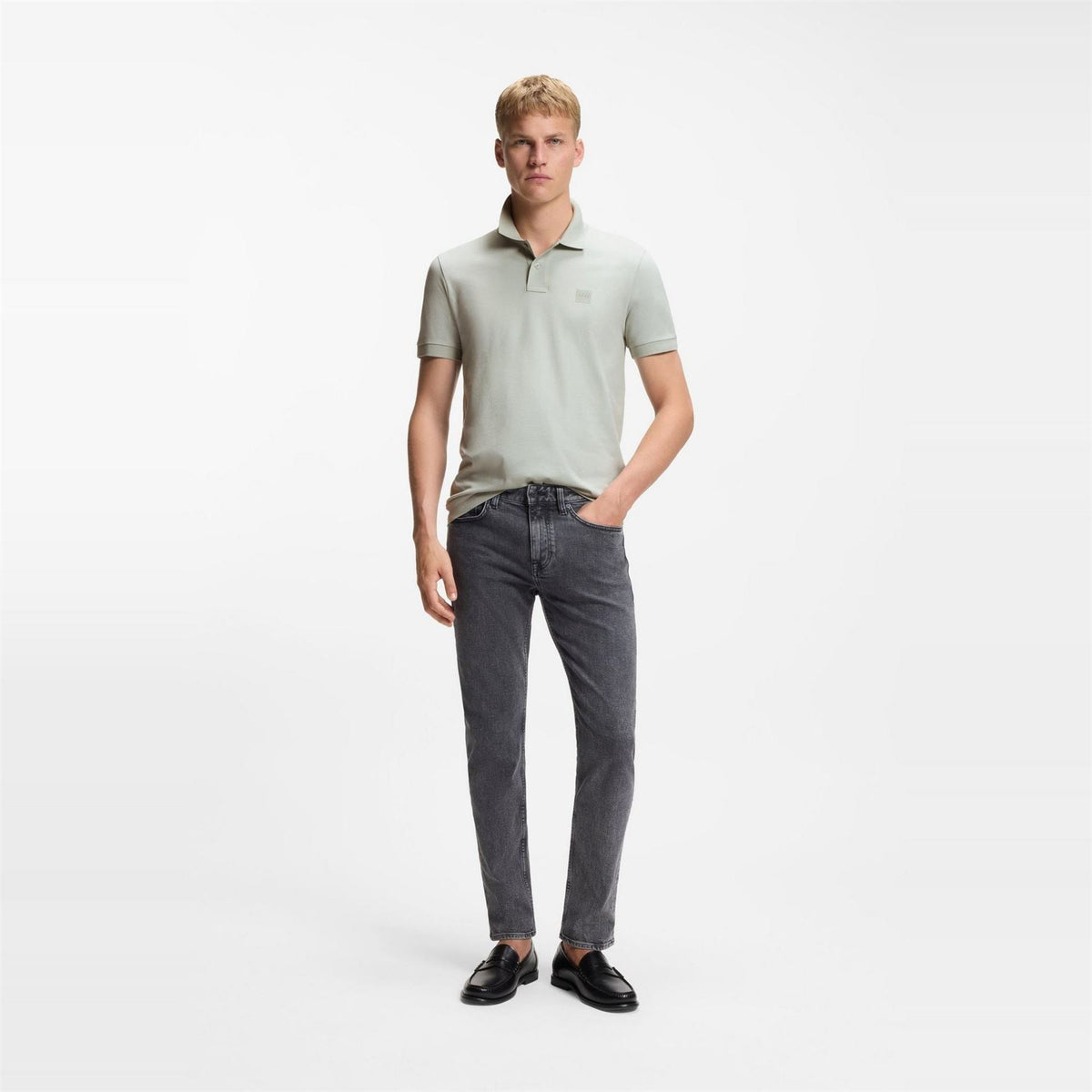 Boss Collared Neck Button Placket Polo Shirt