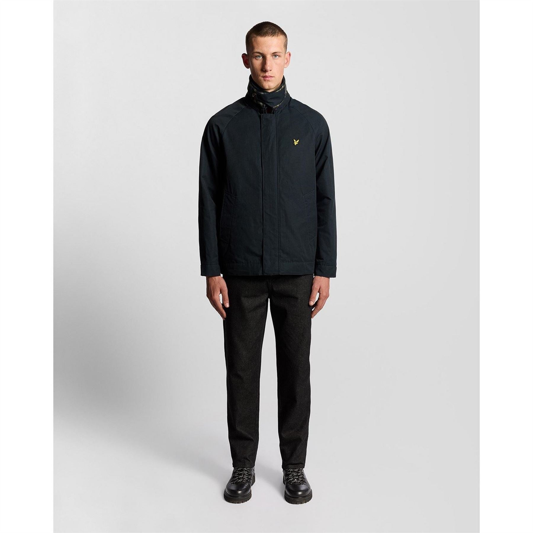 Lyle and Scott Tartan Lined Water Resistant Harrington Jacket