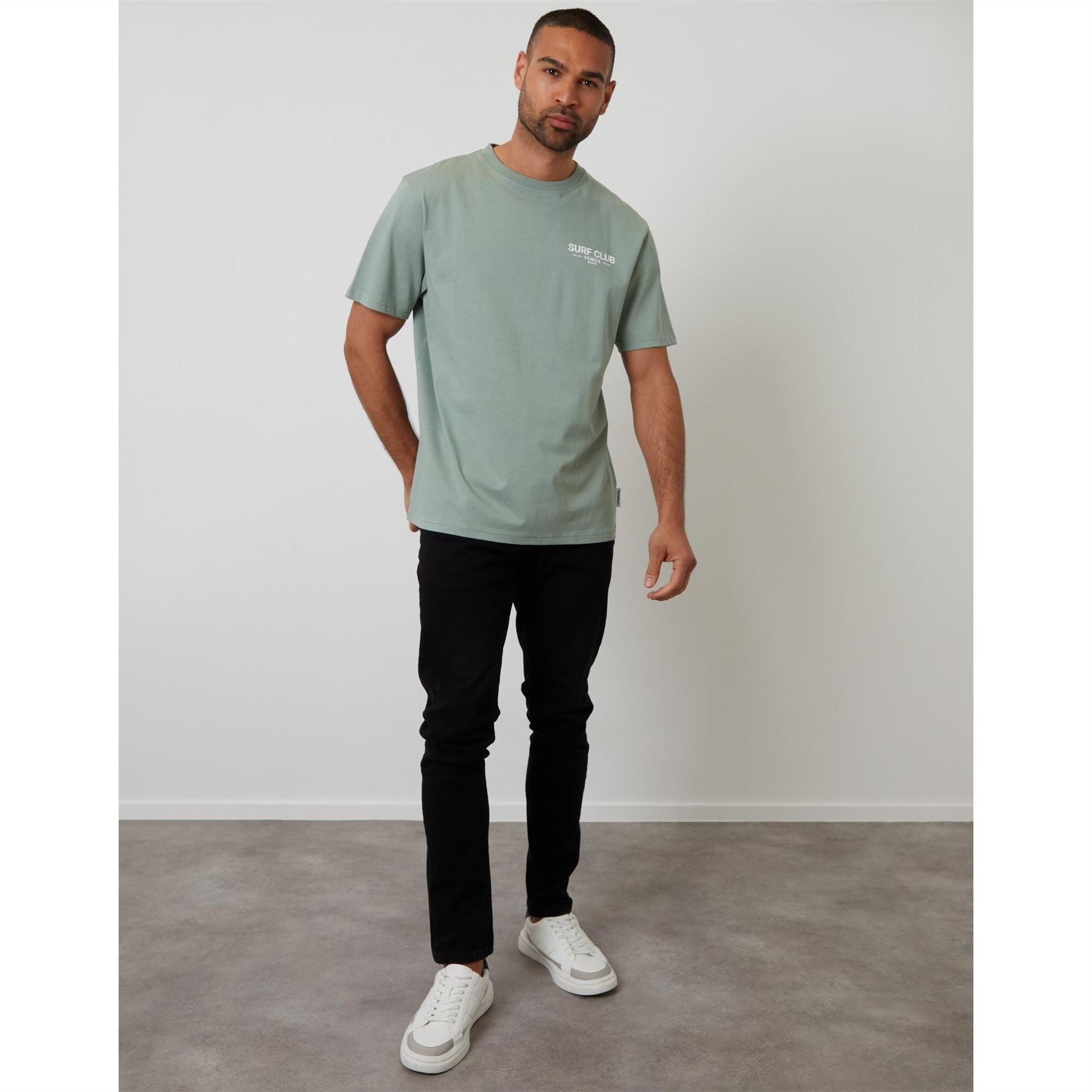 Threadbare Watson Text Graphic Regular Fit Crew Neck T-Shirt