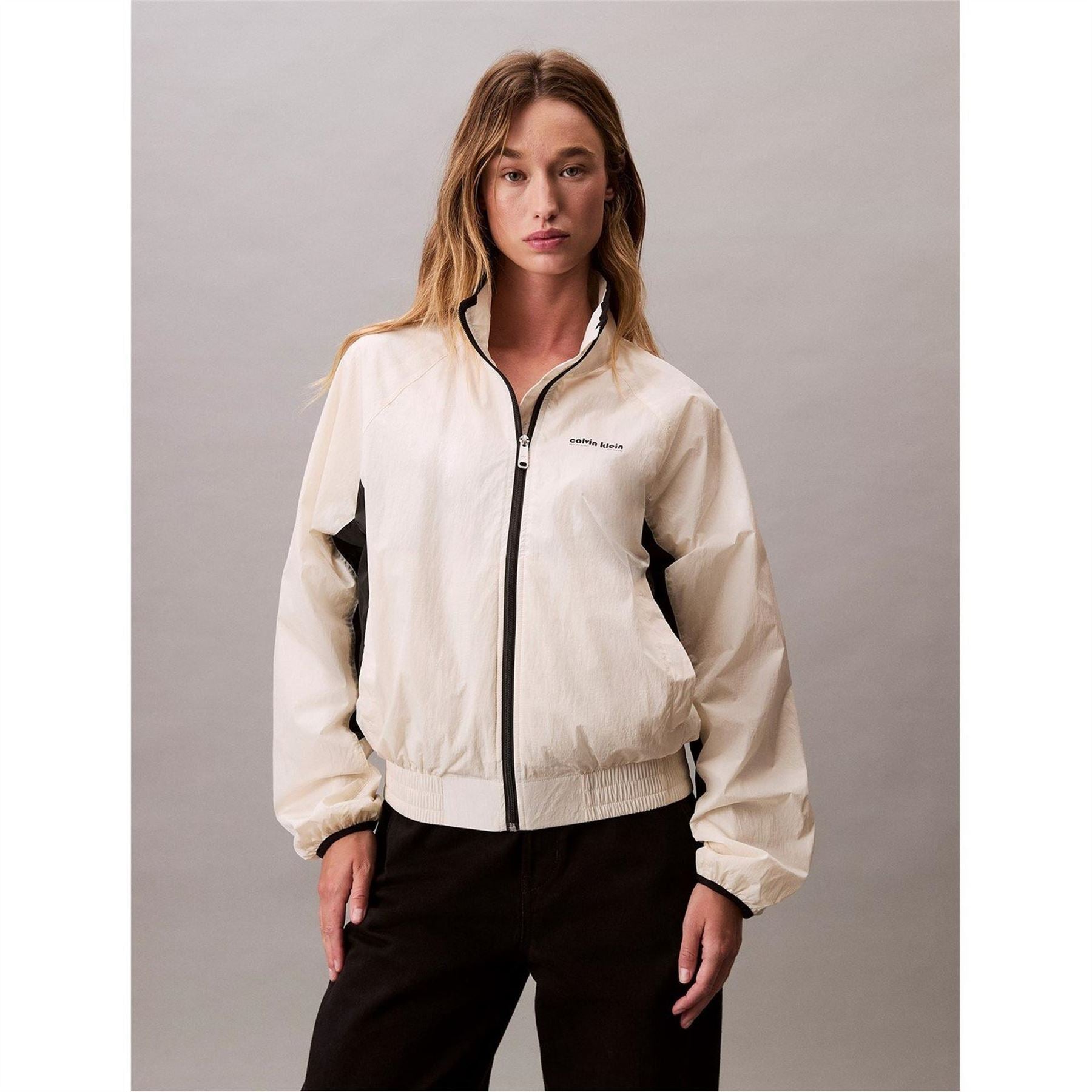 Calvin Klein Jeans Retro Track Funnel Neck Long Sleeve Windbreaker