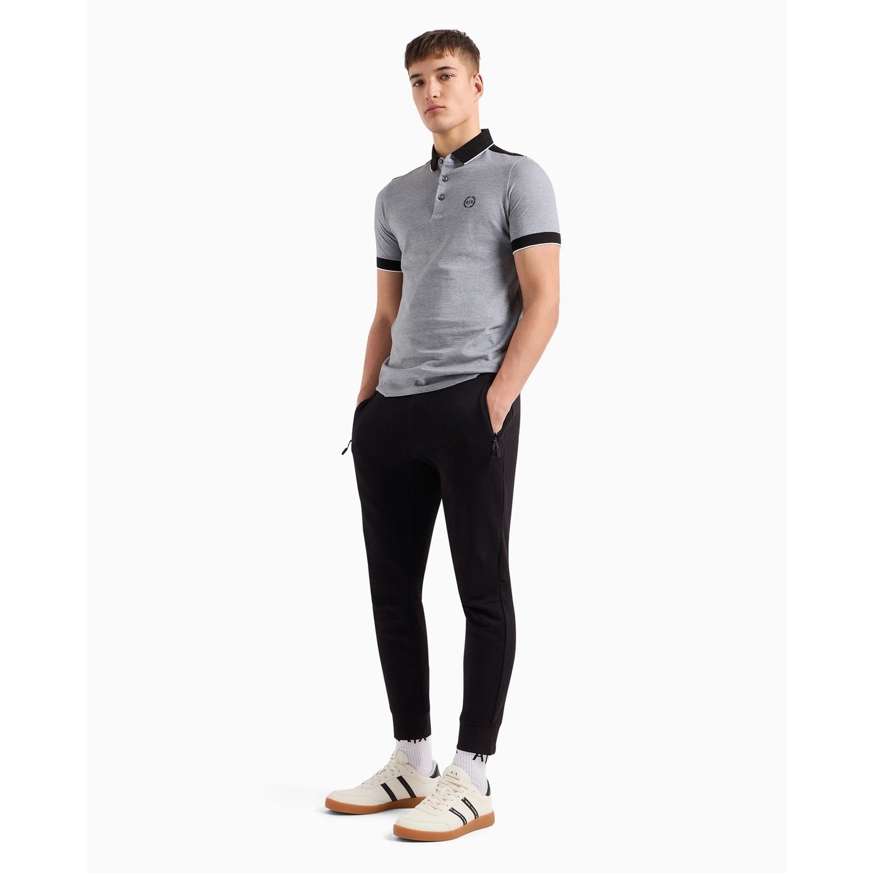 Armani Exchange Regular Fit Short Sleeve Polo Shirt