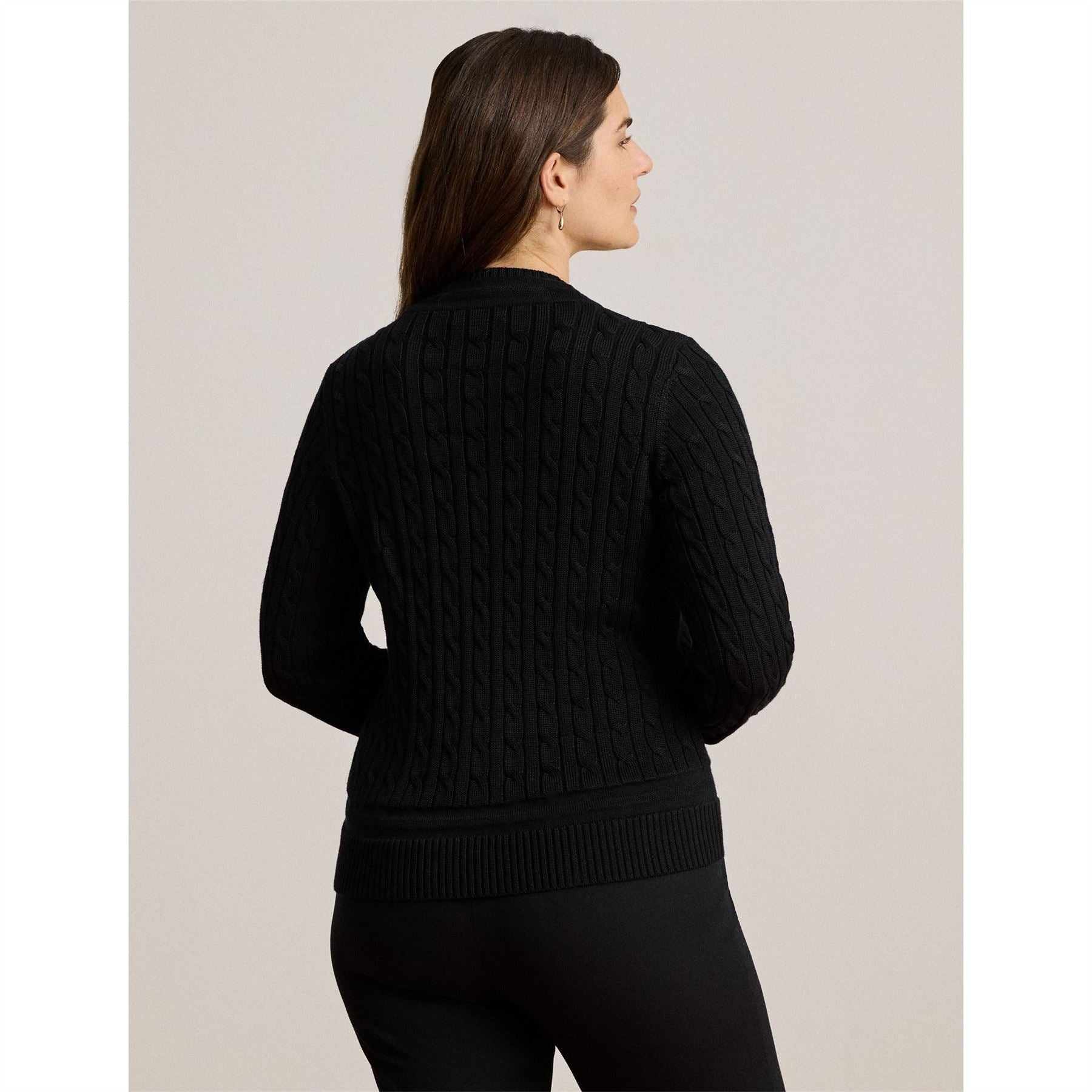 Lauren by Ralph Lauren V-Neck Long Sleeve Regular Fit Sweater
