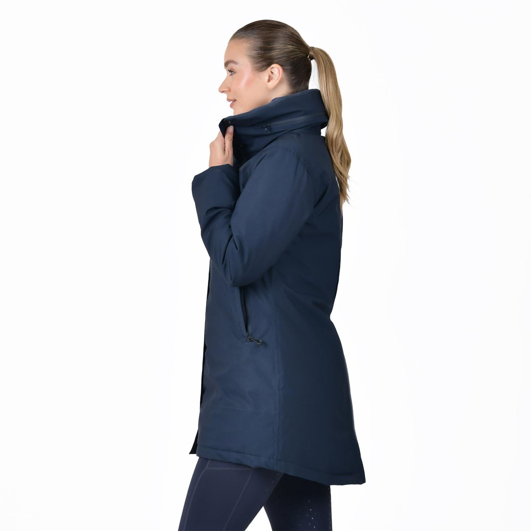 Dublin  Everyday Waterproof Concealed Hood Thigh Length Equestrian Jacket