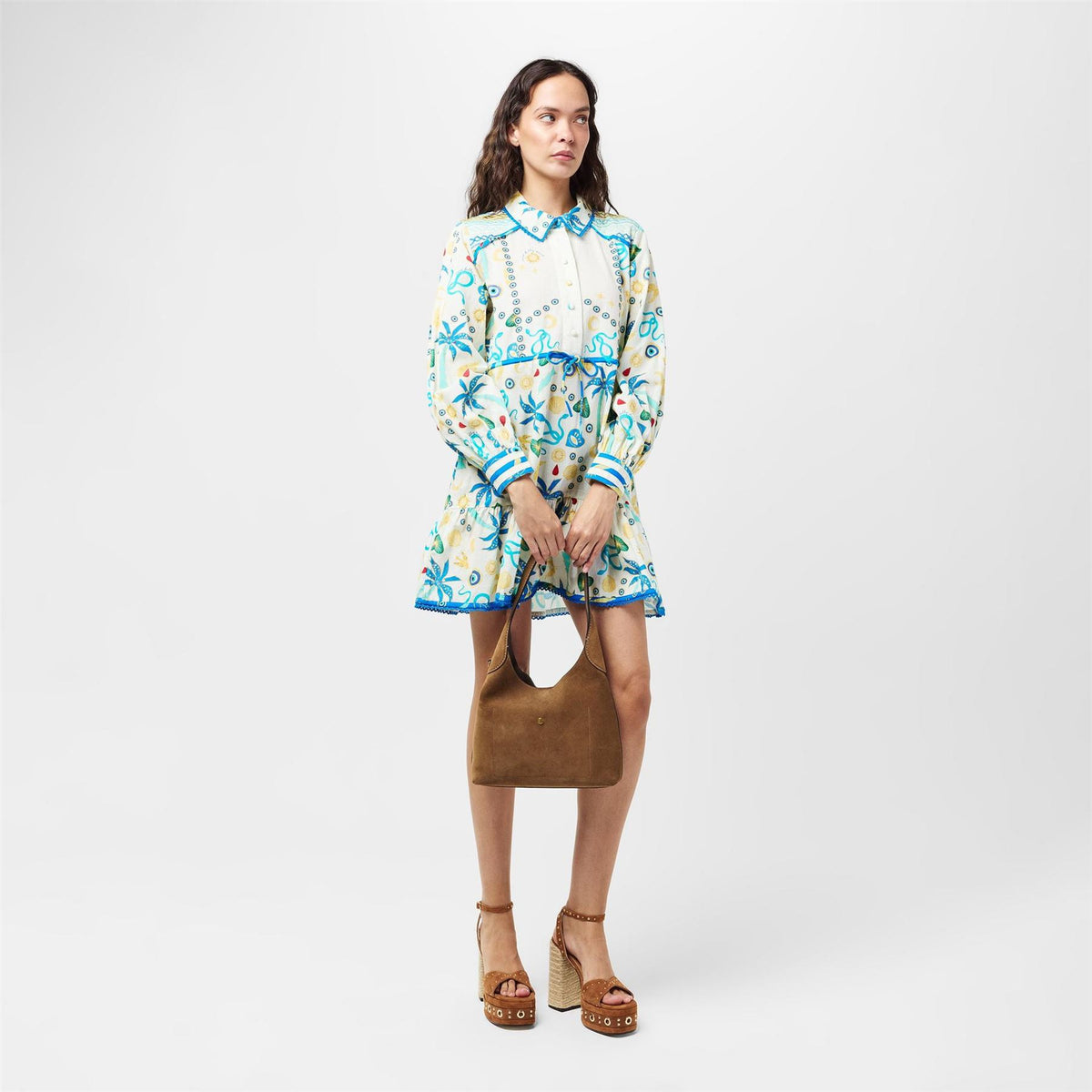 Never Fully Dressed Charms Savannah Structured Metal Accent Shirt Dress