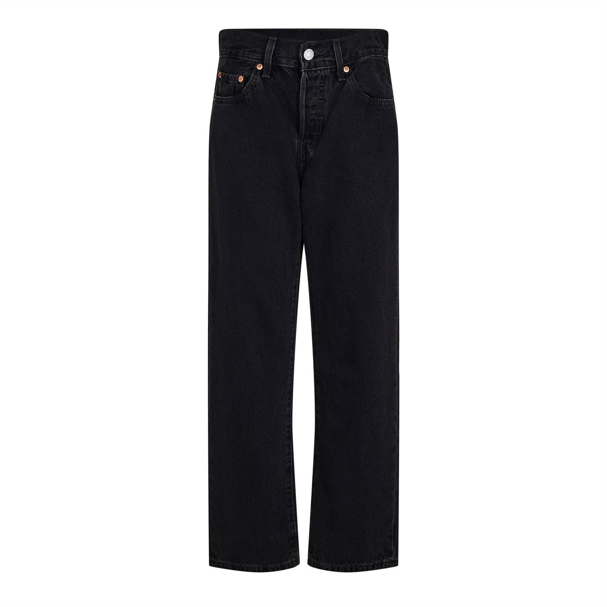 Levis 501 Cropped Mid Rise Cotton Straight Leg Jeans