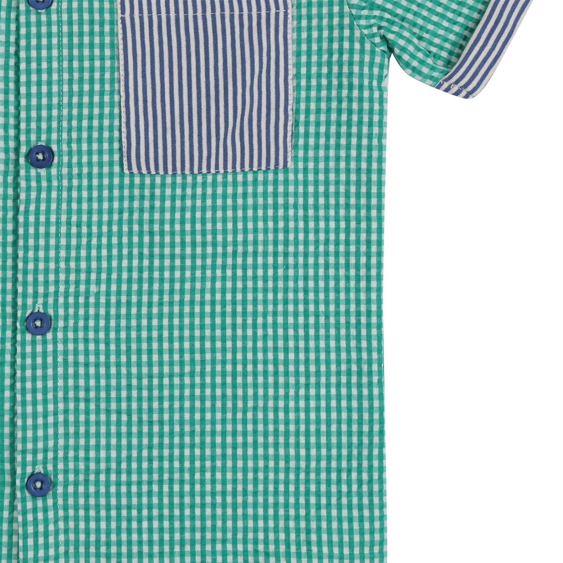 Lilly and Sid Gingham Point Collar Short Sleeve Shirt