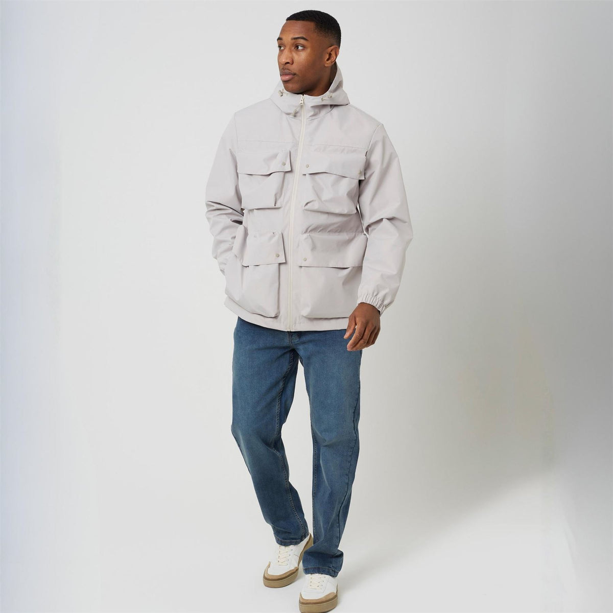 Brave Soul Mens Multi Pocket Jacket With Hood