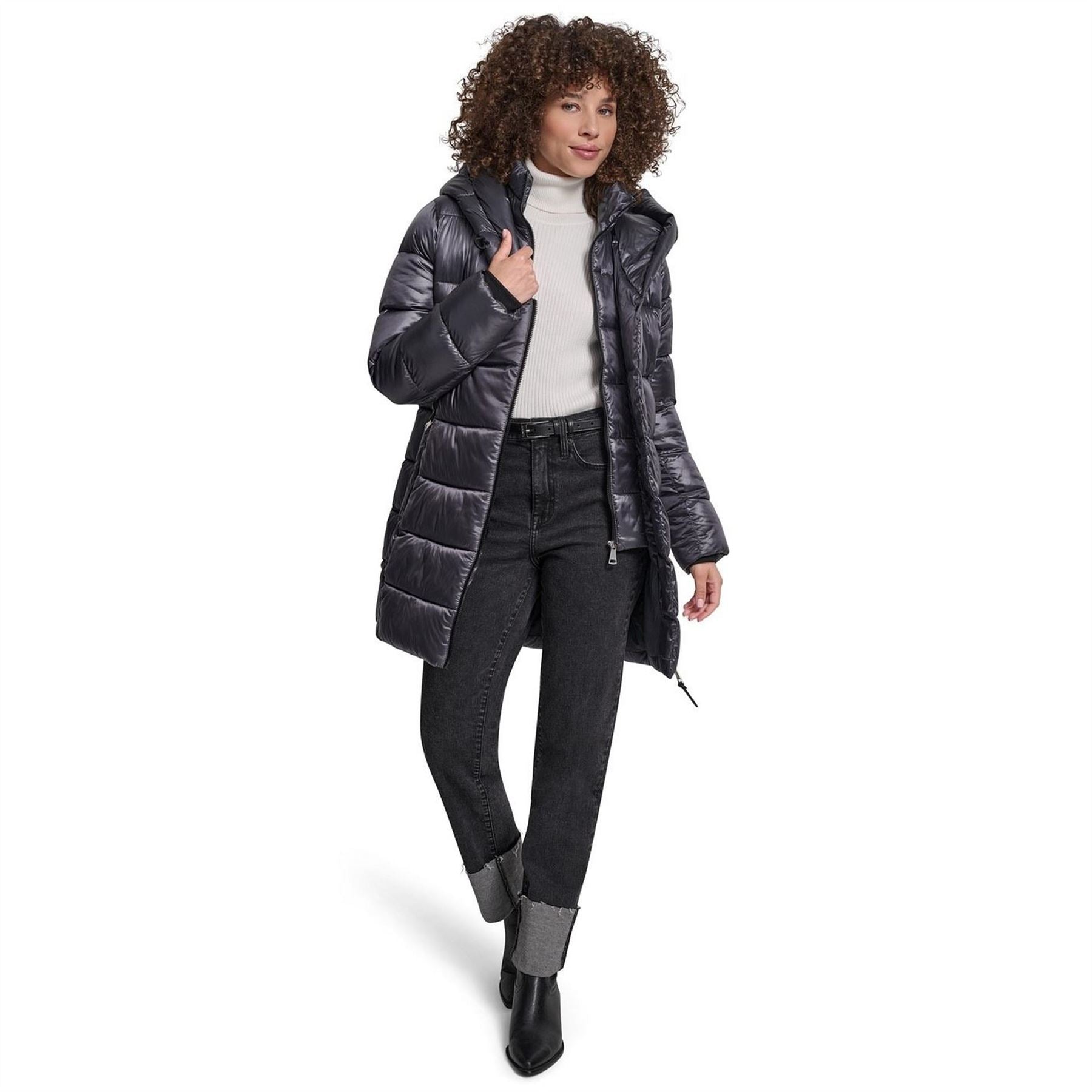 DKNY Medium Shine Puffer Jacket