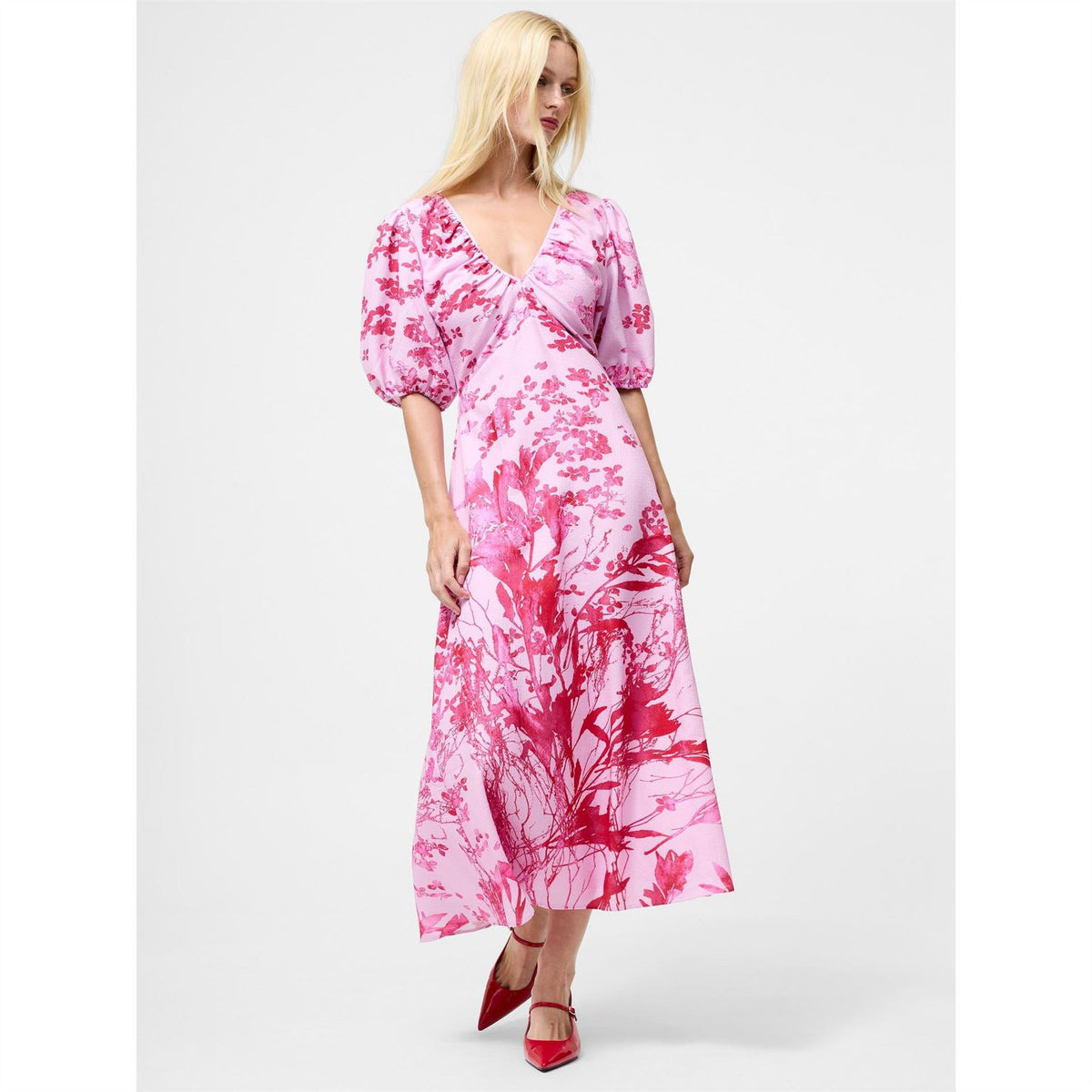 French Connection Isla V-Neck Maxi A-Line Dress