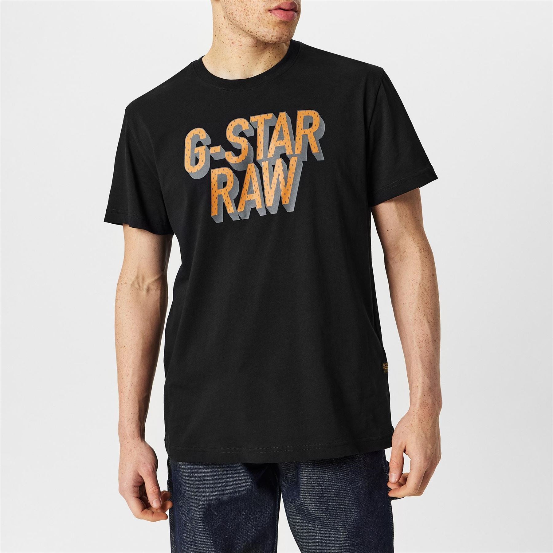 G Star 3D Dotted Crew Neck Regular Fit T-Shirt
