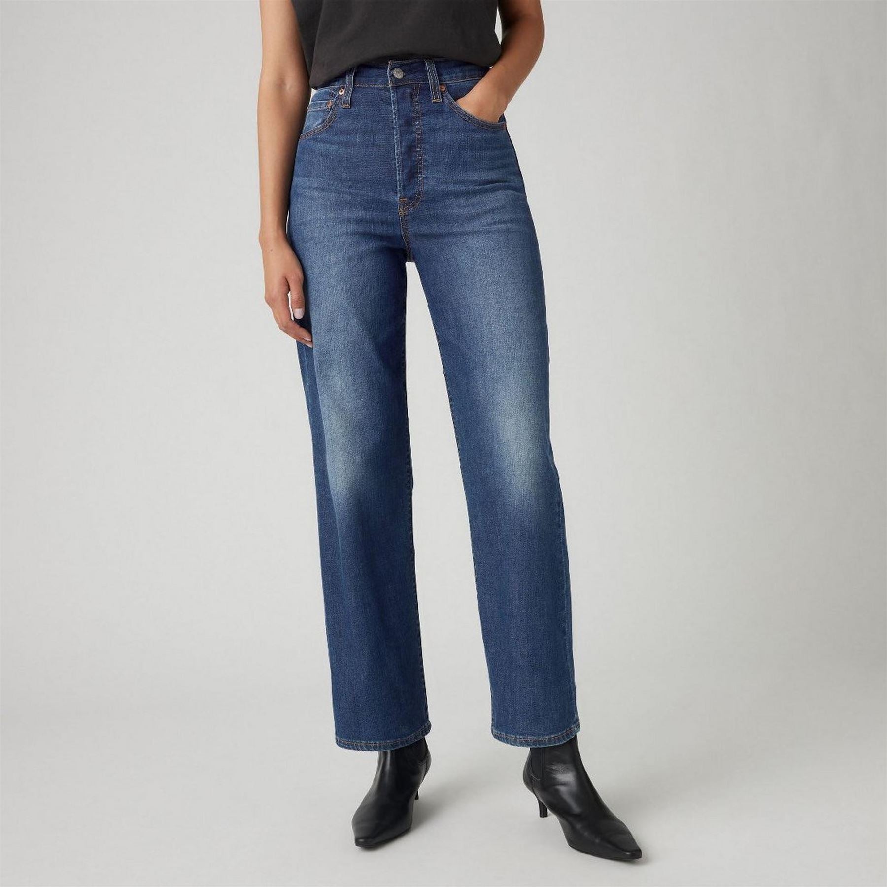 Levis Ribcage High Rise Straight Leg Jeans