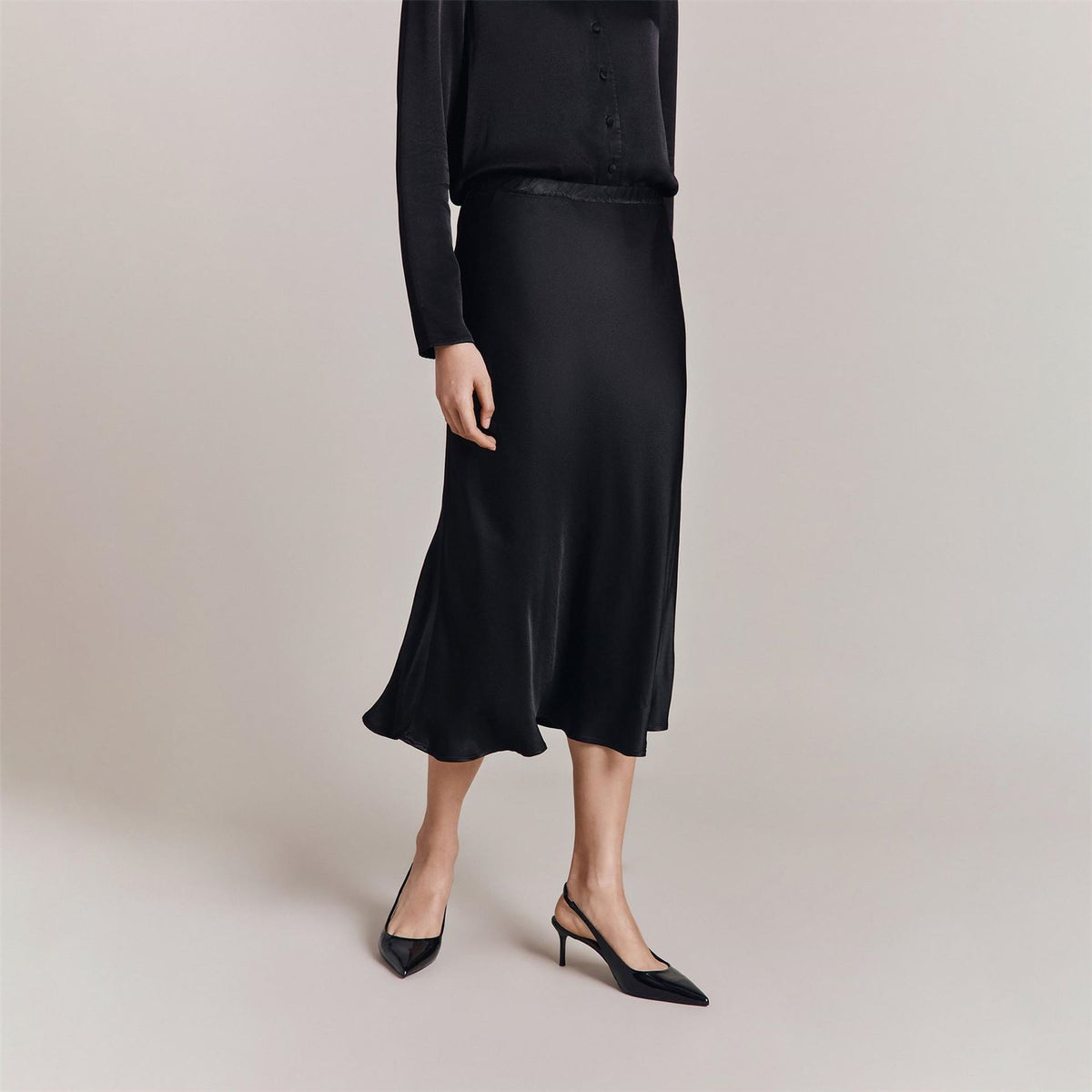 Ghost Luna A Line Bias Cut Slip Skirt