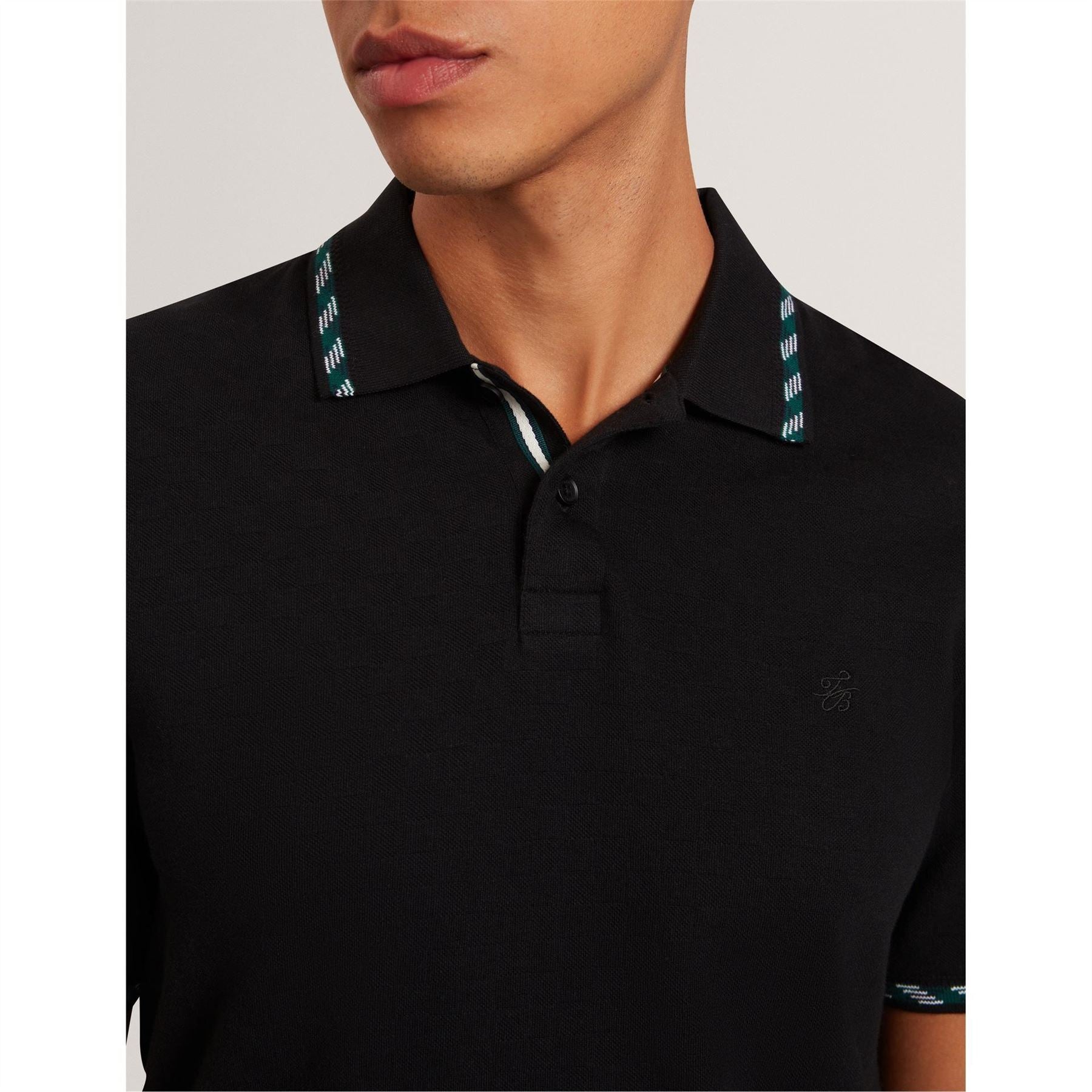 Ted Baker Jacquard Collared Neck Short Sleeve Polo Shirt