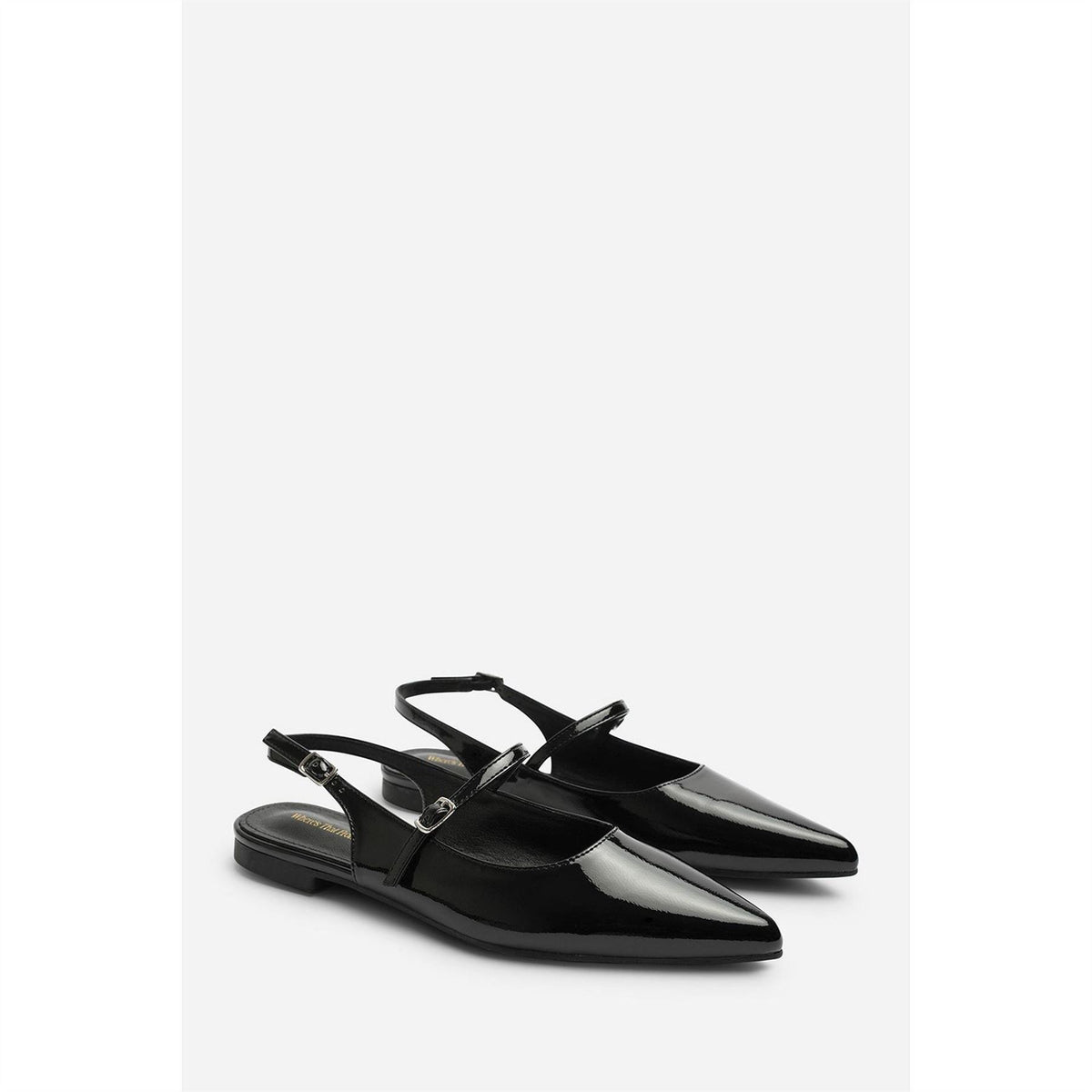 Wheres That From Pointed Toe Mary Jane Open Back Ballet Flats