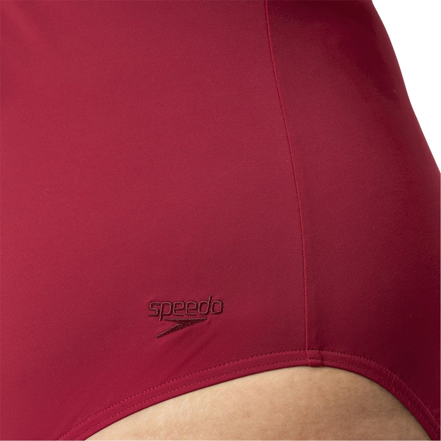 Speedo V-Neck Cinched One Piece Swimsuit
