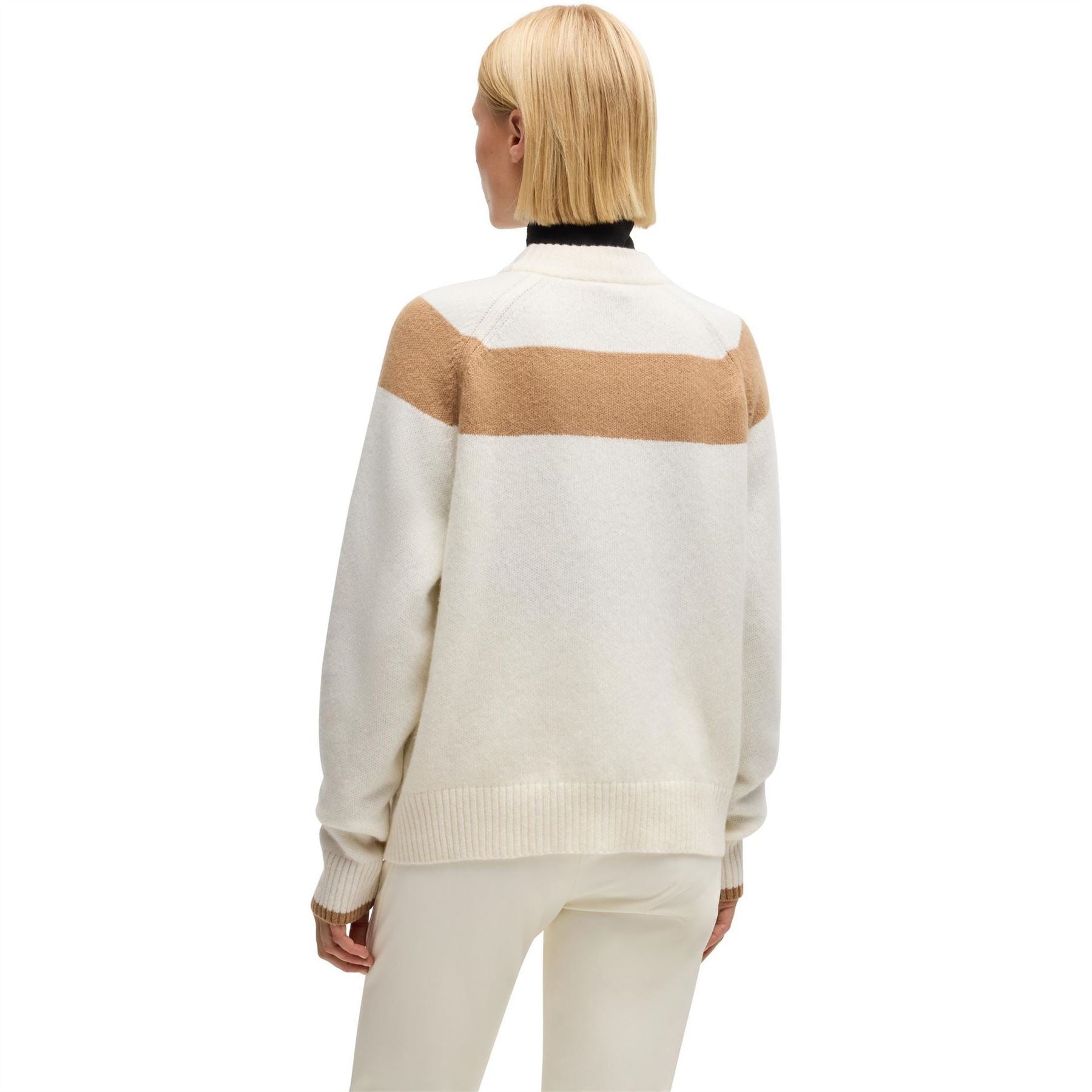 Boss Rib Crew Neck Raglan Long Sleeve Sweater