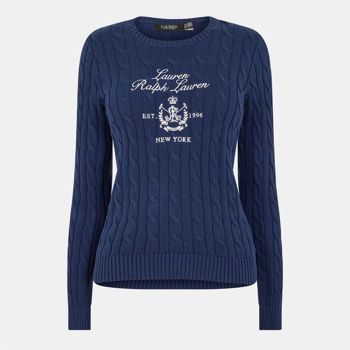Lauren by Ralph Lauren Rinett Embroidered Crew Neck Long Sleeve Sweater