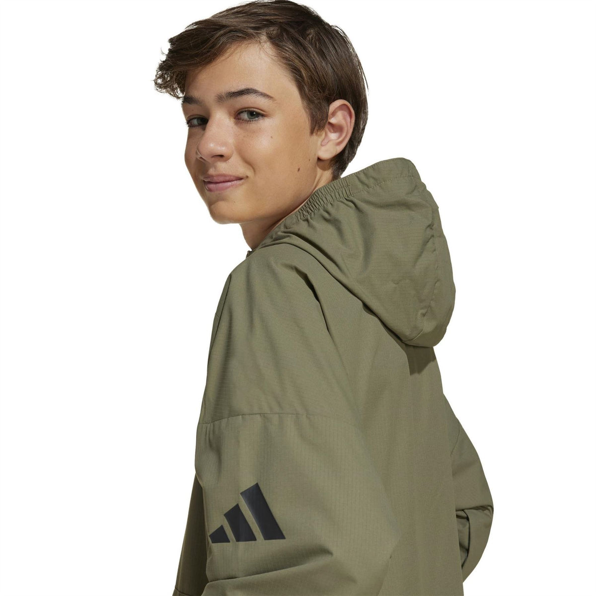 adidas Solid Patterned Hooded Zipped Pocket Cargo Jacket