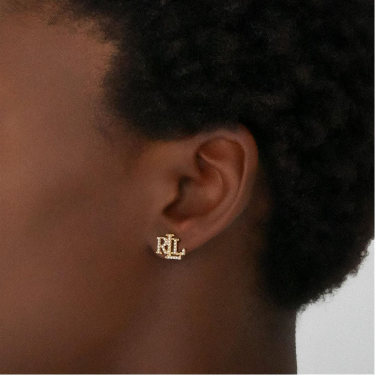 Lauren by Ralph Lauren Ralph Lauren Pearl  And  Gold Logo Stud Earrings