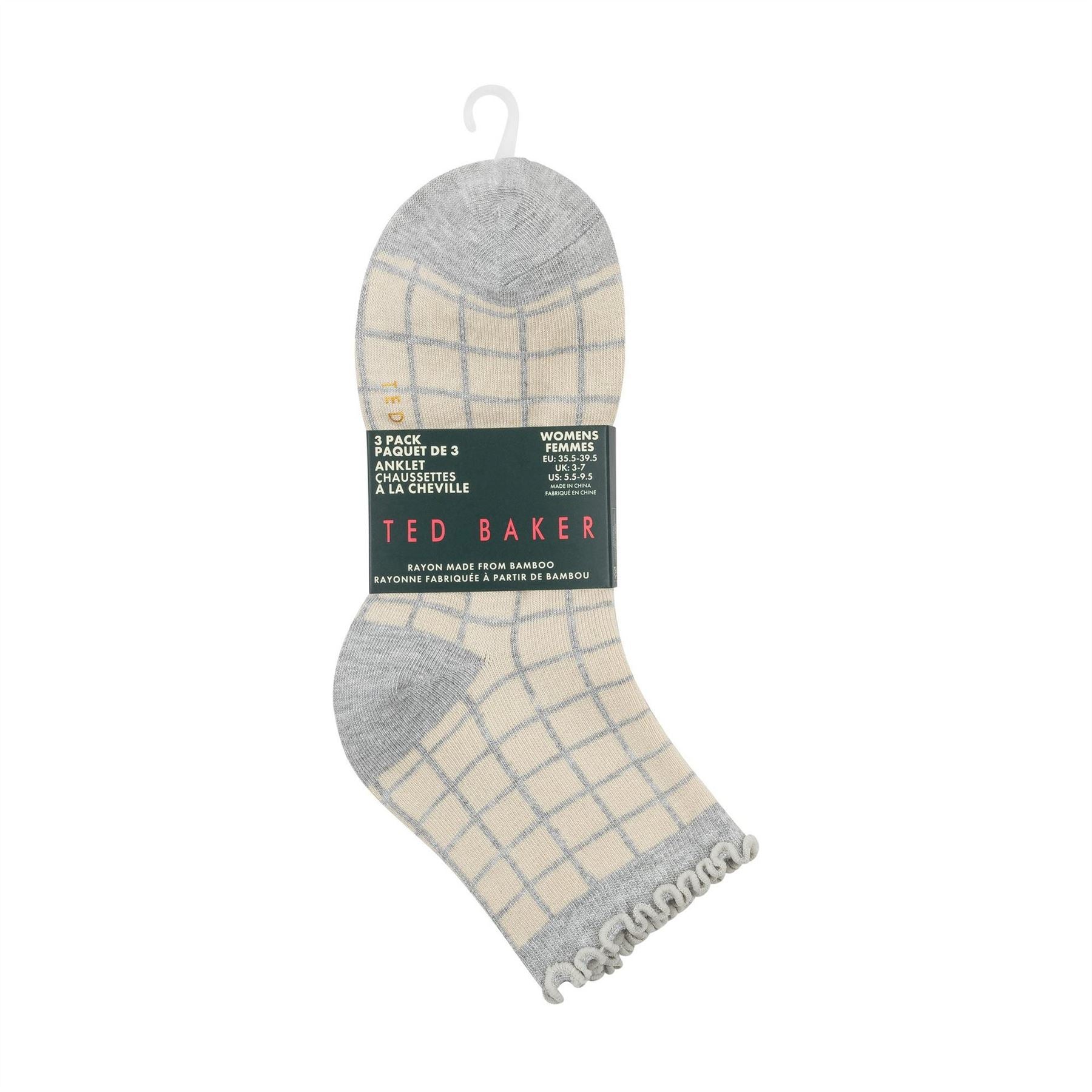 Ted Baker 3 Pack Ruffle Trainer Ankle Socks