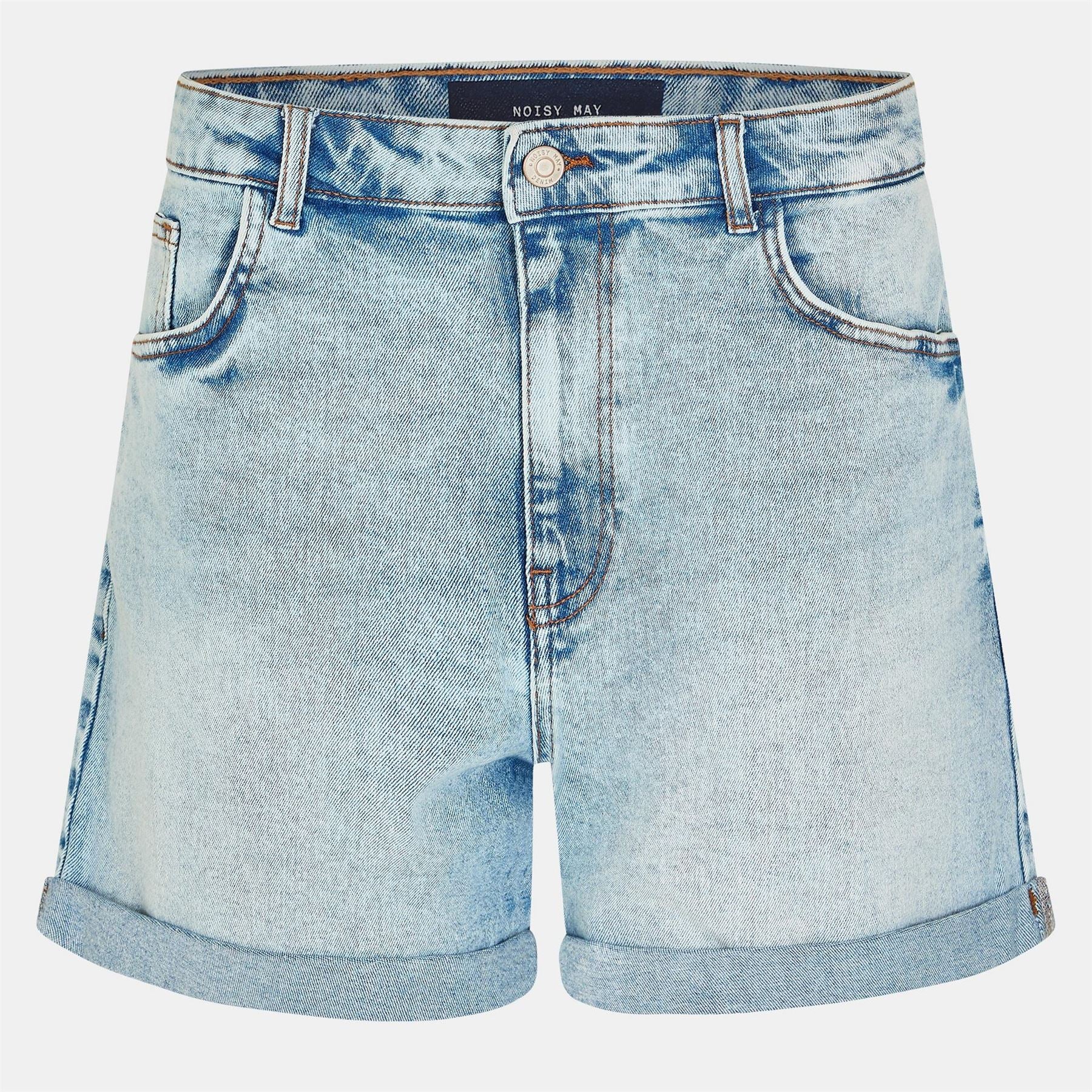 Noisy May Denim Bermuda Shorts with Clean Hem