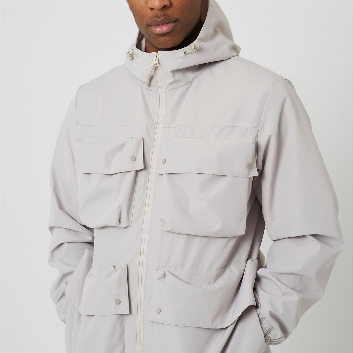 Brave Soul Mens Multi Pocket Jacket With Hood