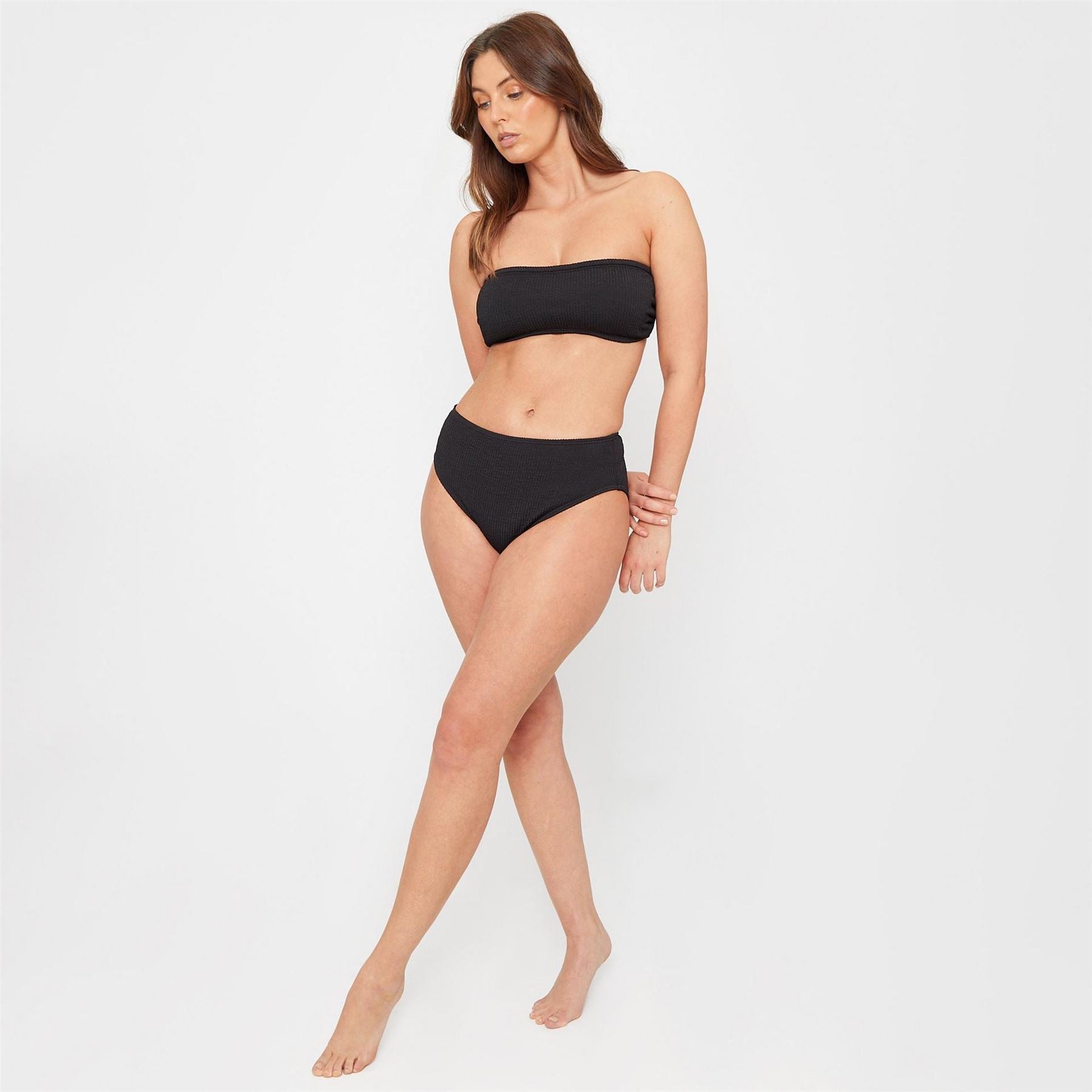 Be You Textured Bandeau Bikini Top
