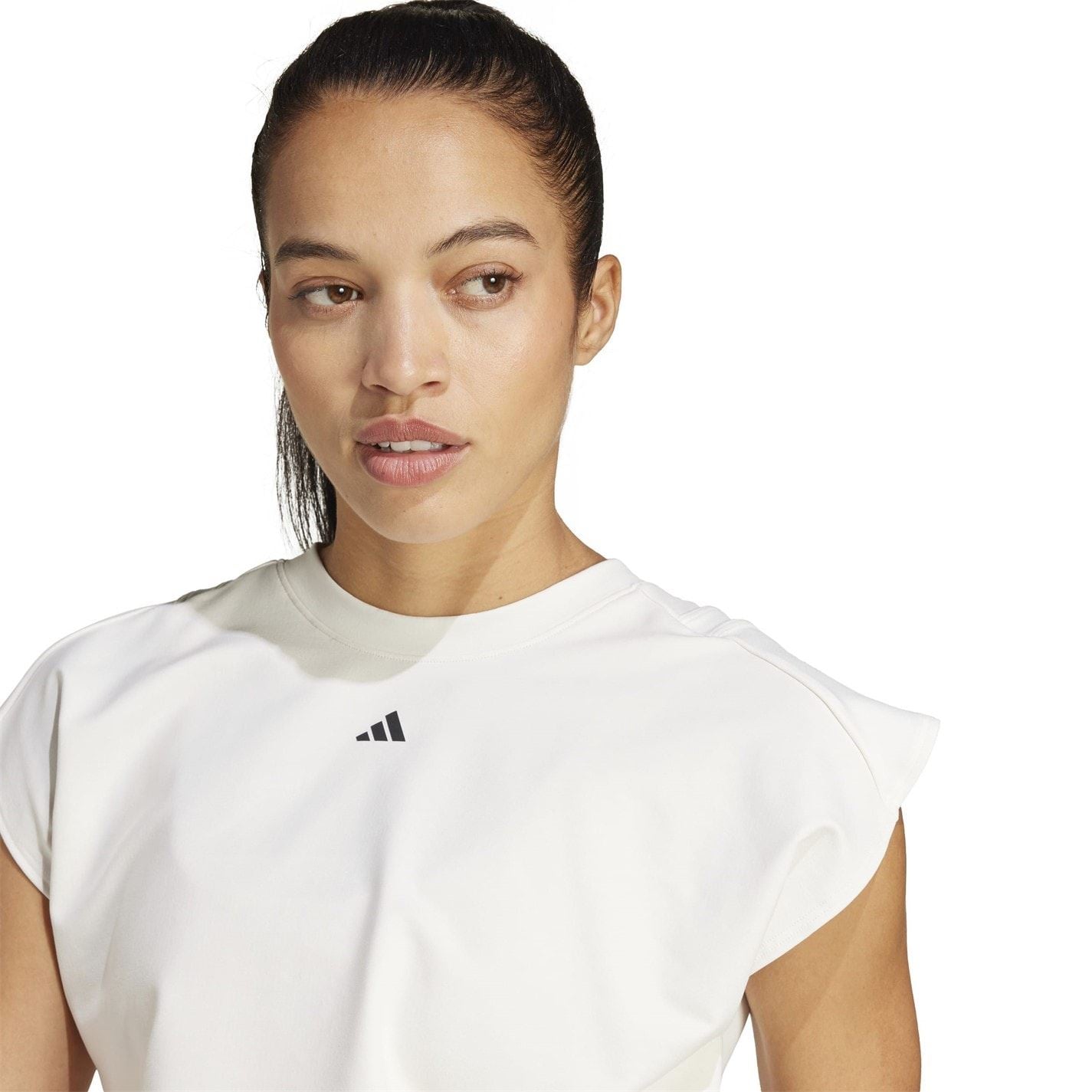 adidas Womens Power Boxy French Terry 3 Stripes Tank Top