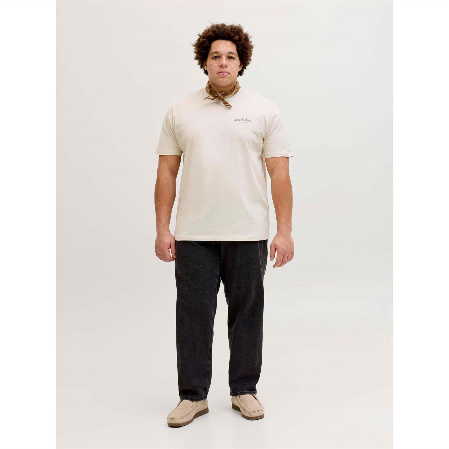 Jack and Jones Archive Logo Print Text Graphic Crew Neck Short Sleeve T-Shirt