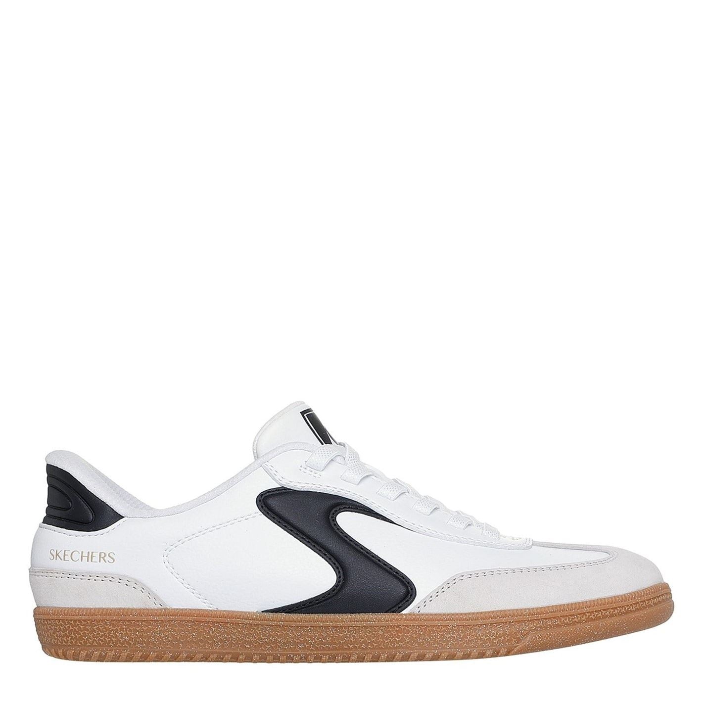 Skechers Womens Duraleather  And  Suede Overlay Bungee Low Top Trainers