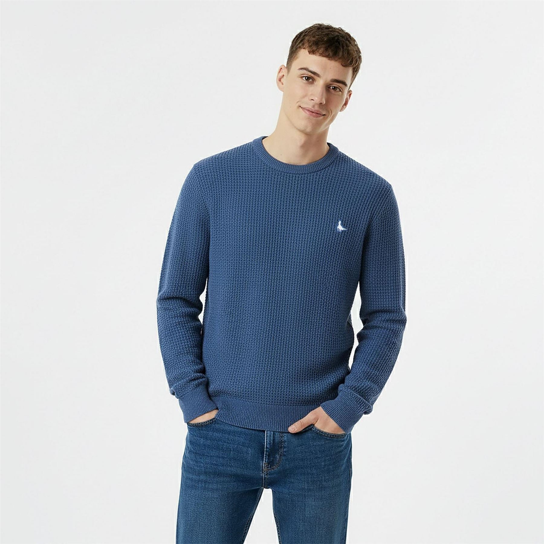 Jack Wills Mens Linus Seed Stitch Crew Neck Jumper