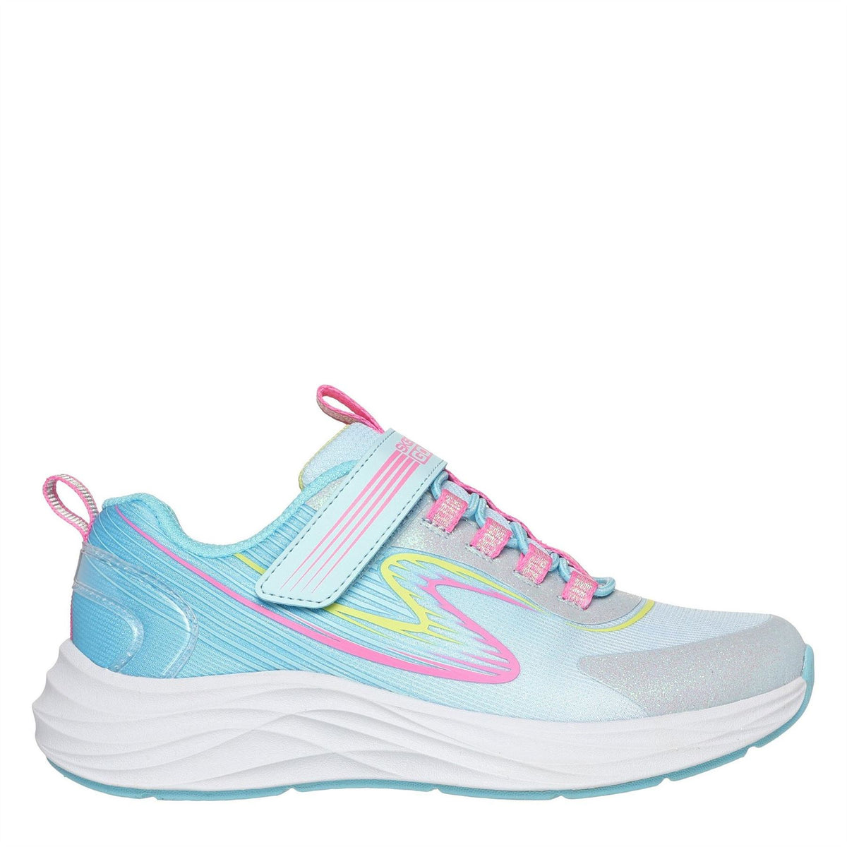 Skechers And Strap Glitter Mesh Sneak Slip On Runners Unisex Kids