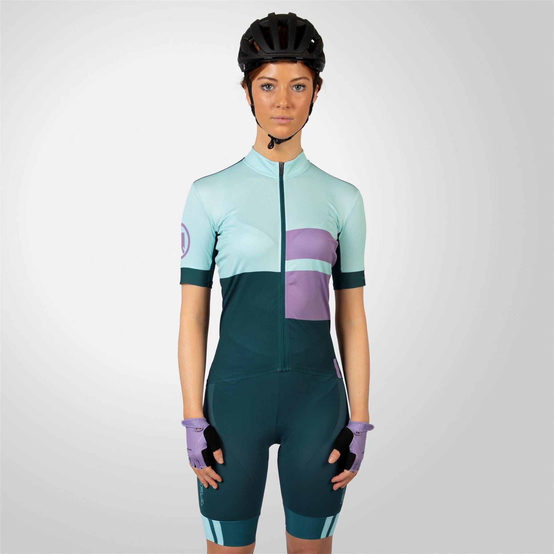 Endura Mock Neck Short Sleeve Slim Fit Athletic Jersey