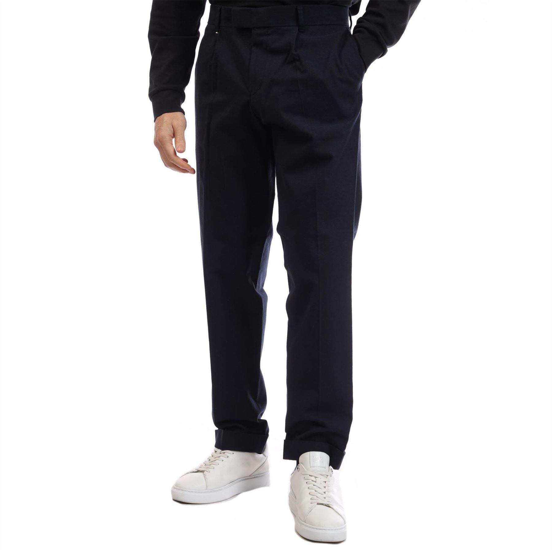 Boss C Genius Pleated Solid Patterned Chinos