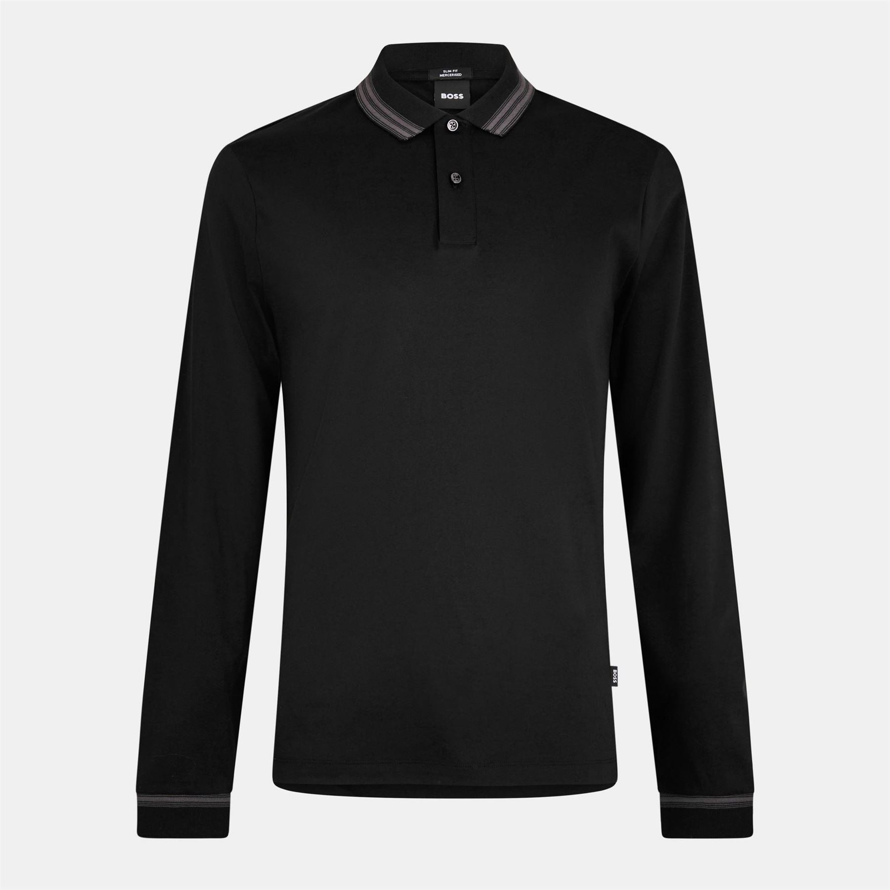 Boss H Pleins Black Long Sleeve Polo Shirt