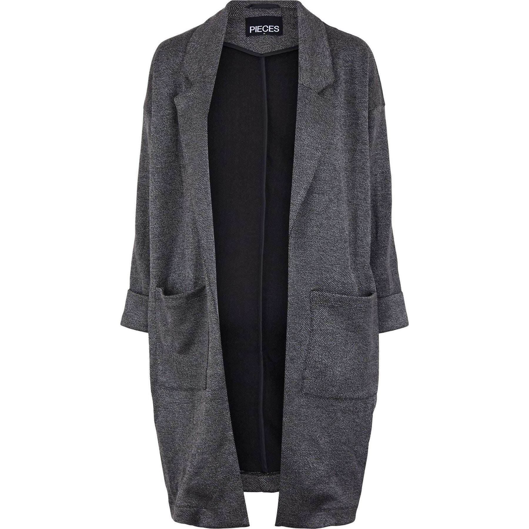 Pieces Notched Neck Relaxed Fit Coat