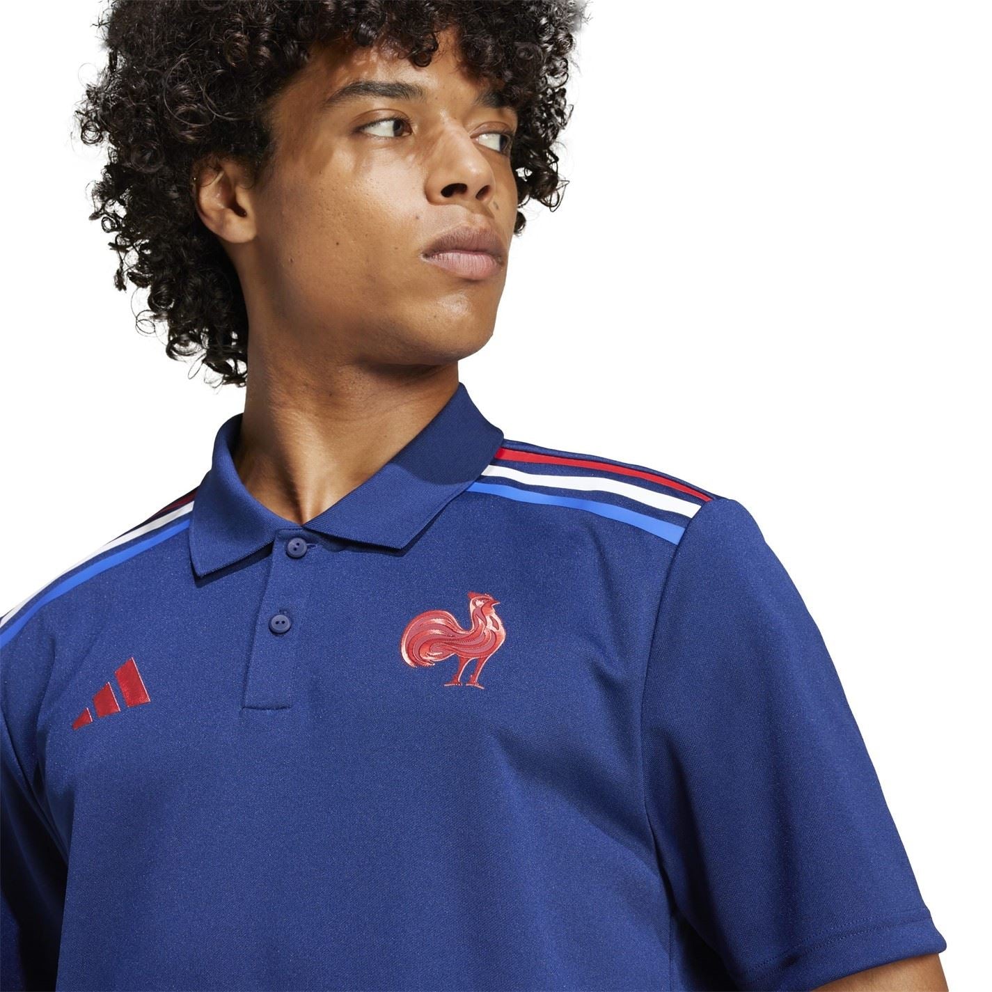 adidas France Rugby Home Polo Shirt 2024 Adults