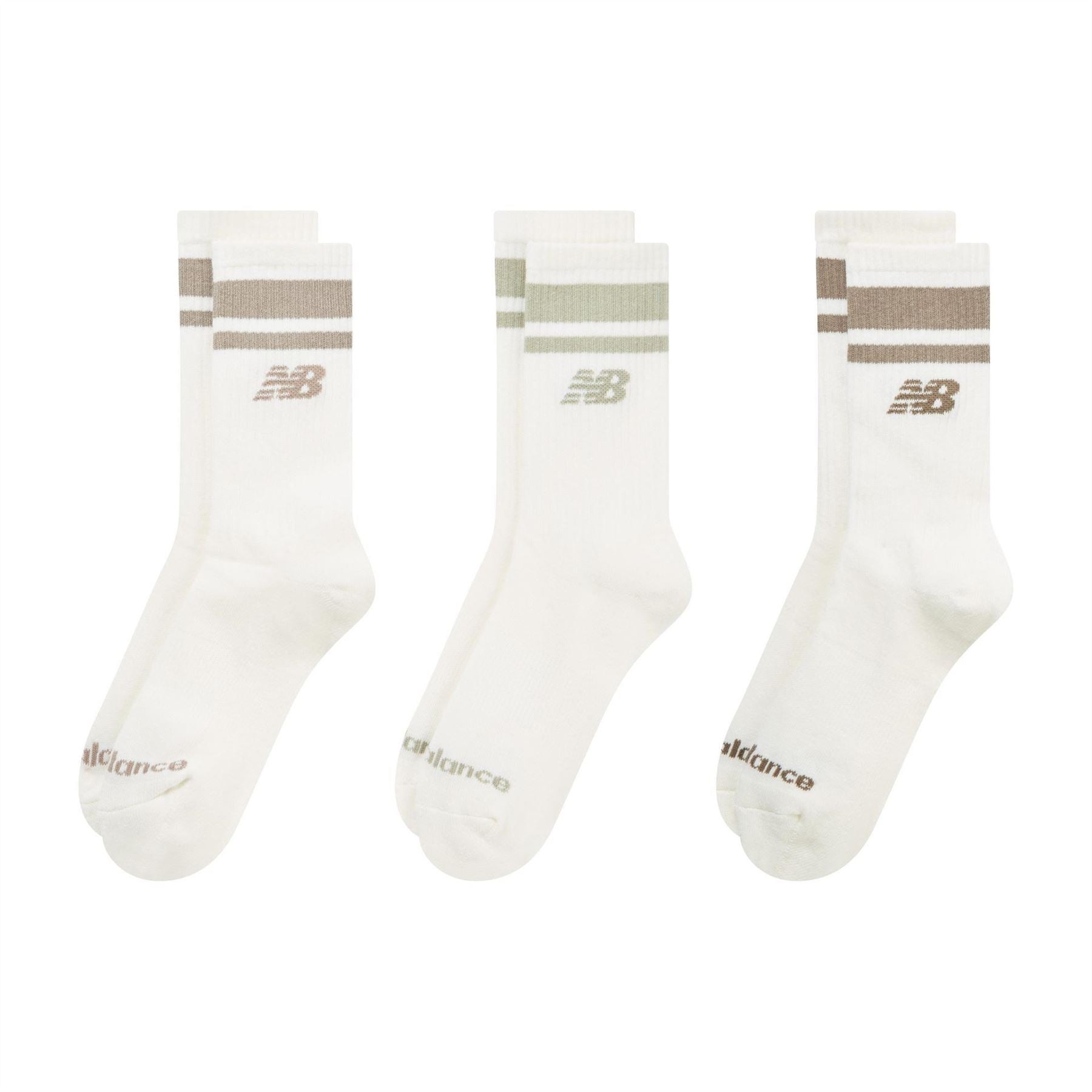 New Balance Stripe Large Logo Midcalf Sock 3 Pack