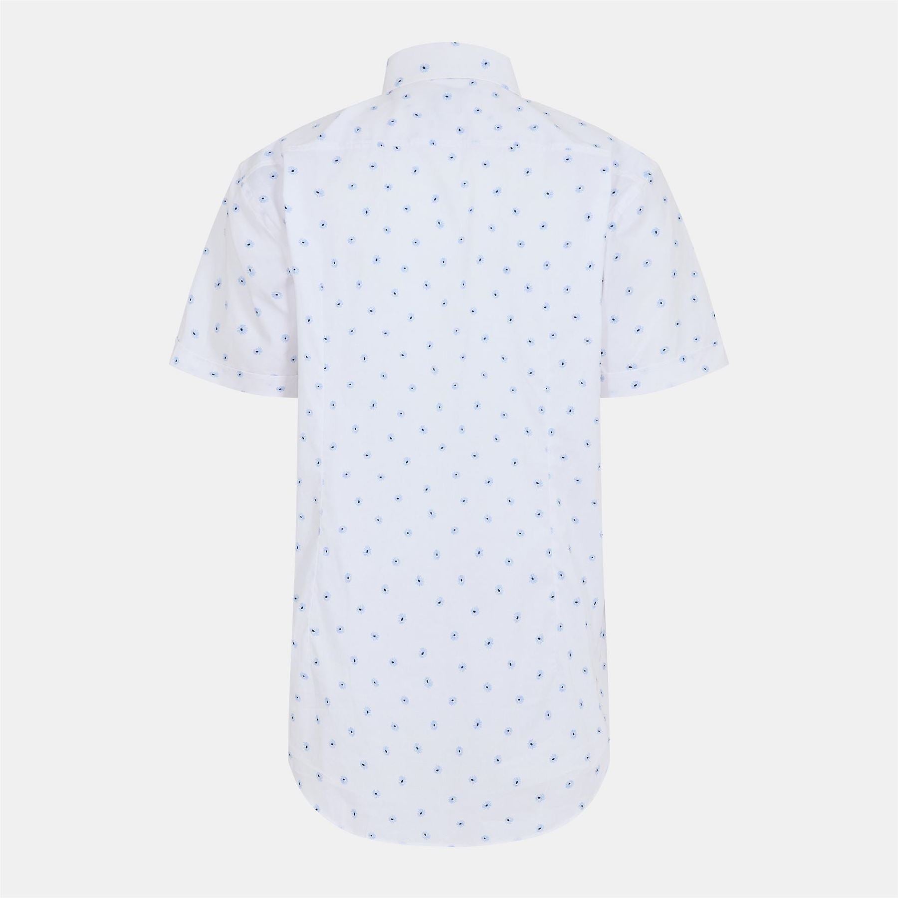 Boss Collared Neck Point Collar Short Sleeve Shirt