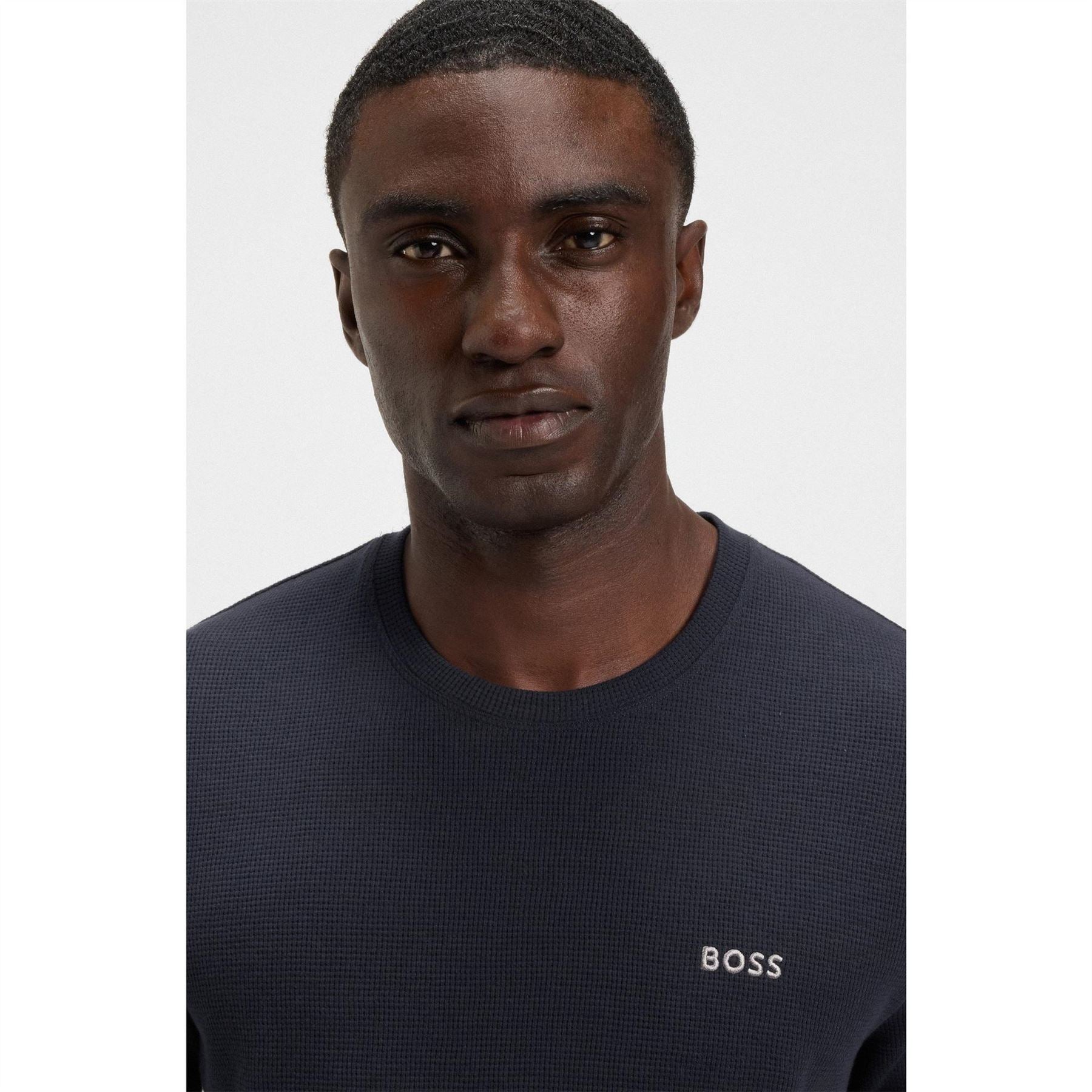 Boss BOSS Bodywear Waffle T Shirt with Structured Design