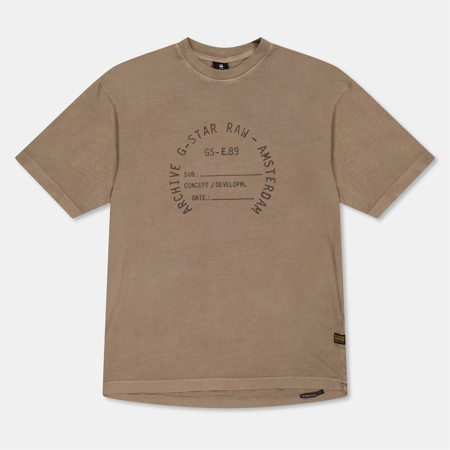 G Star Oversize Fit Lettering Crew Neck Boyfriend T-Shirt