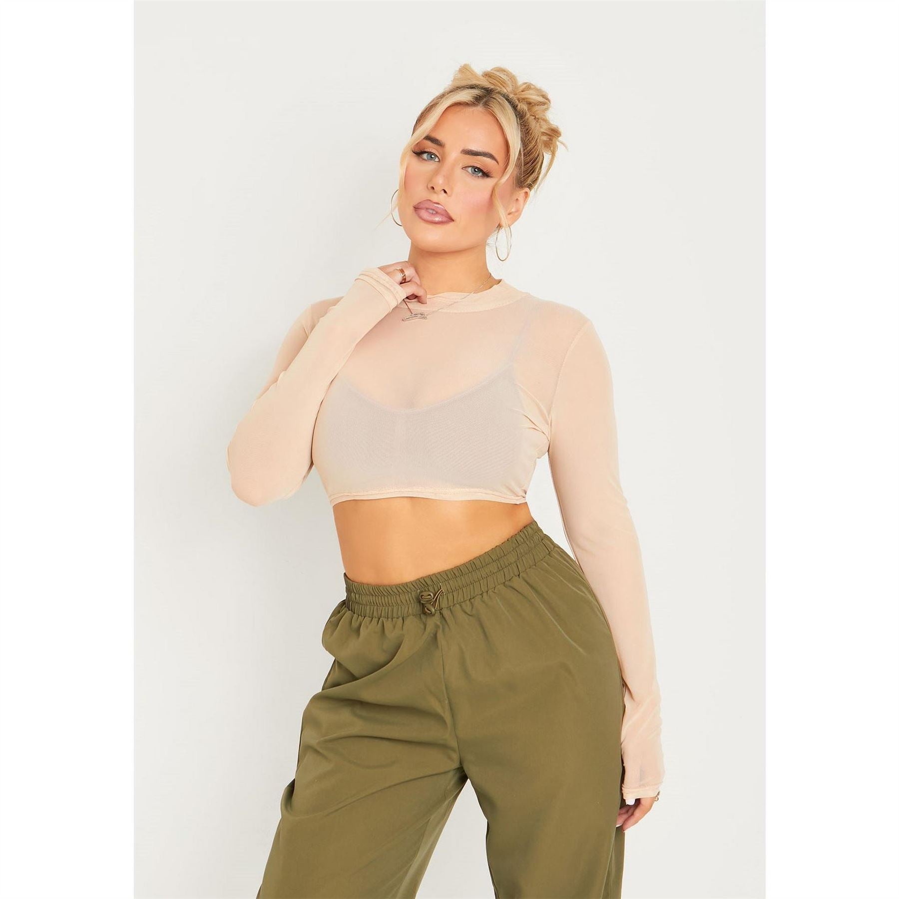 Missy Empire Long Sleeve Crop Top