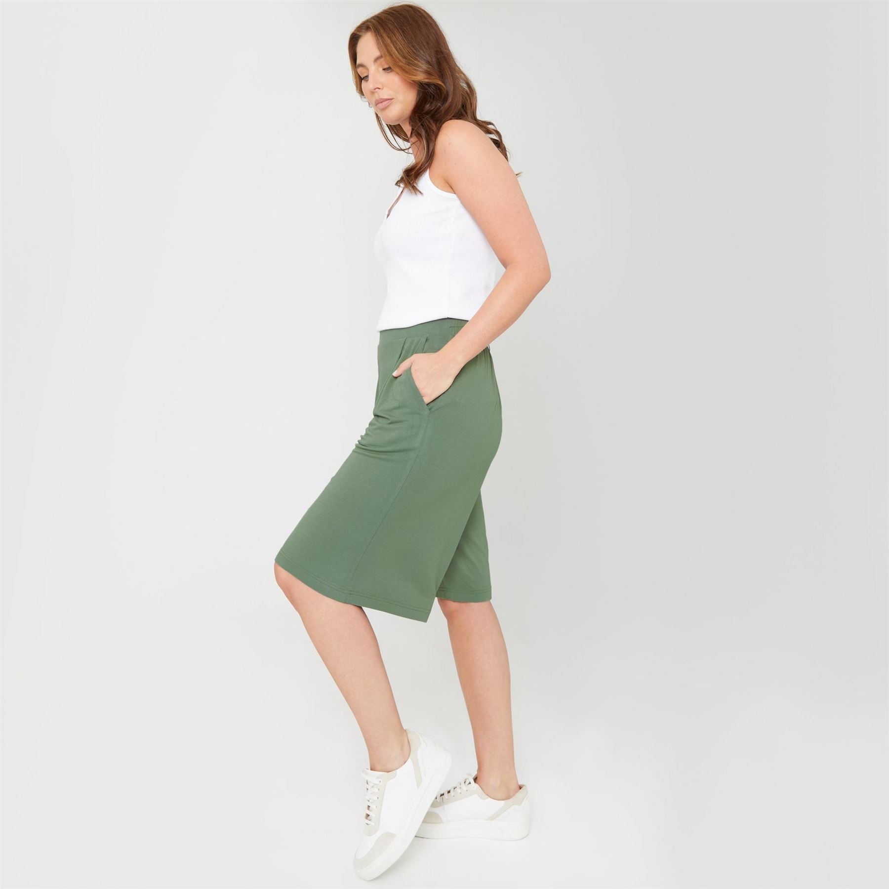 Be You Beyou Knee Length Fleece Jogger Shorts
