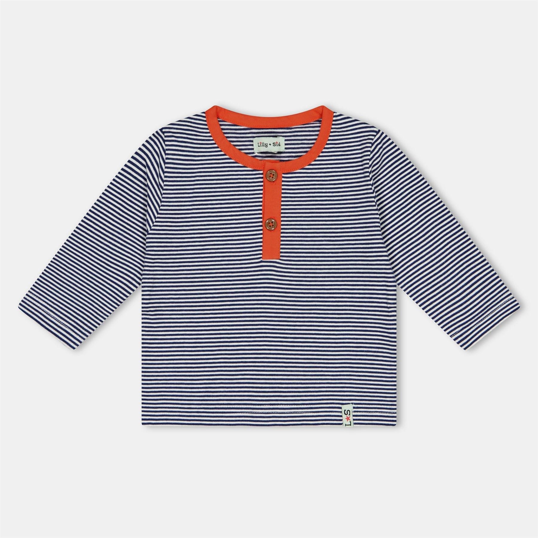 Lilly and Sid  And  Sid Multicoloured Stripe Print And Plain Top  2 Pack