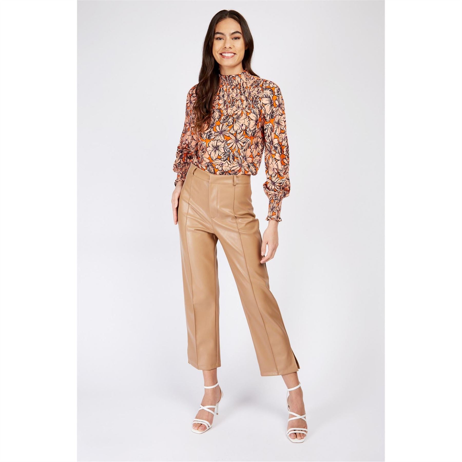 Little Mistress Solid Patterned Straight Leg Trousers