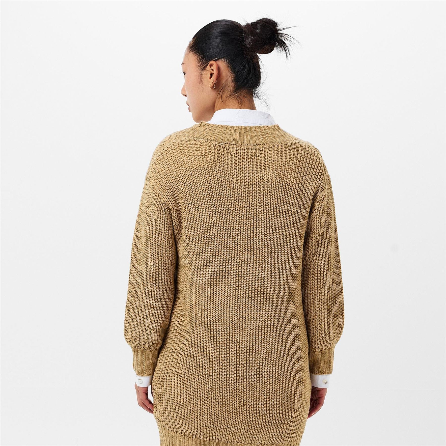 Threadbare Adeline V-Neck Long Sleeve Mini Dress