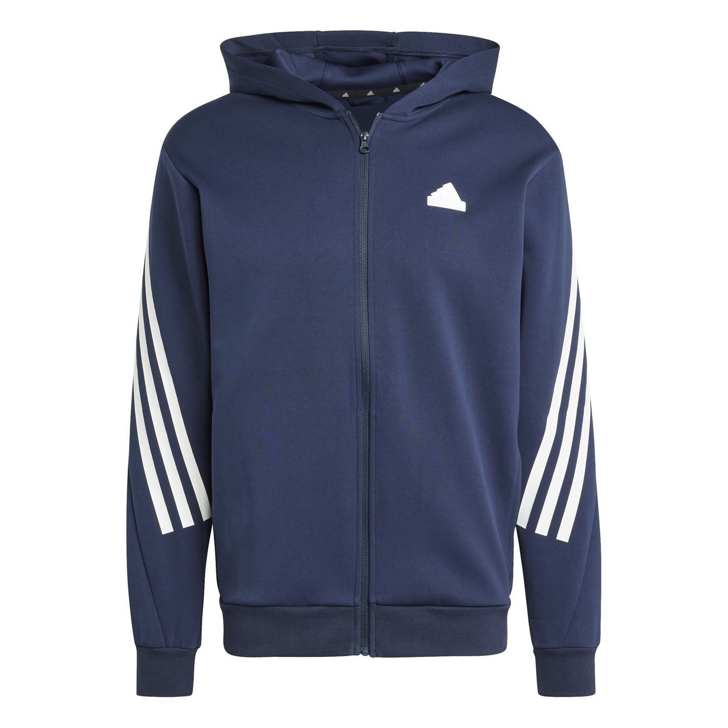 adidas Mens Future Icons 3 Stripes Full Zip Hoodie