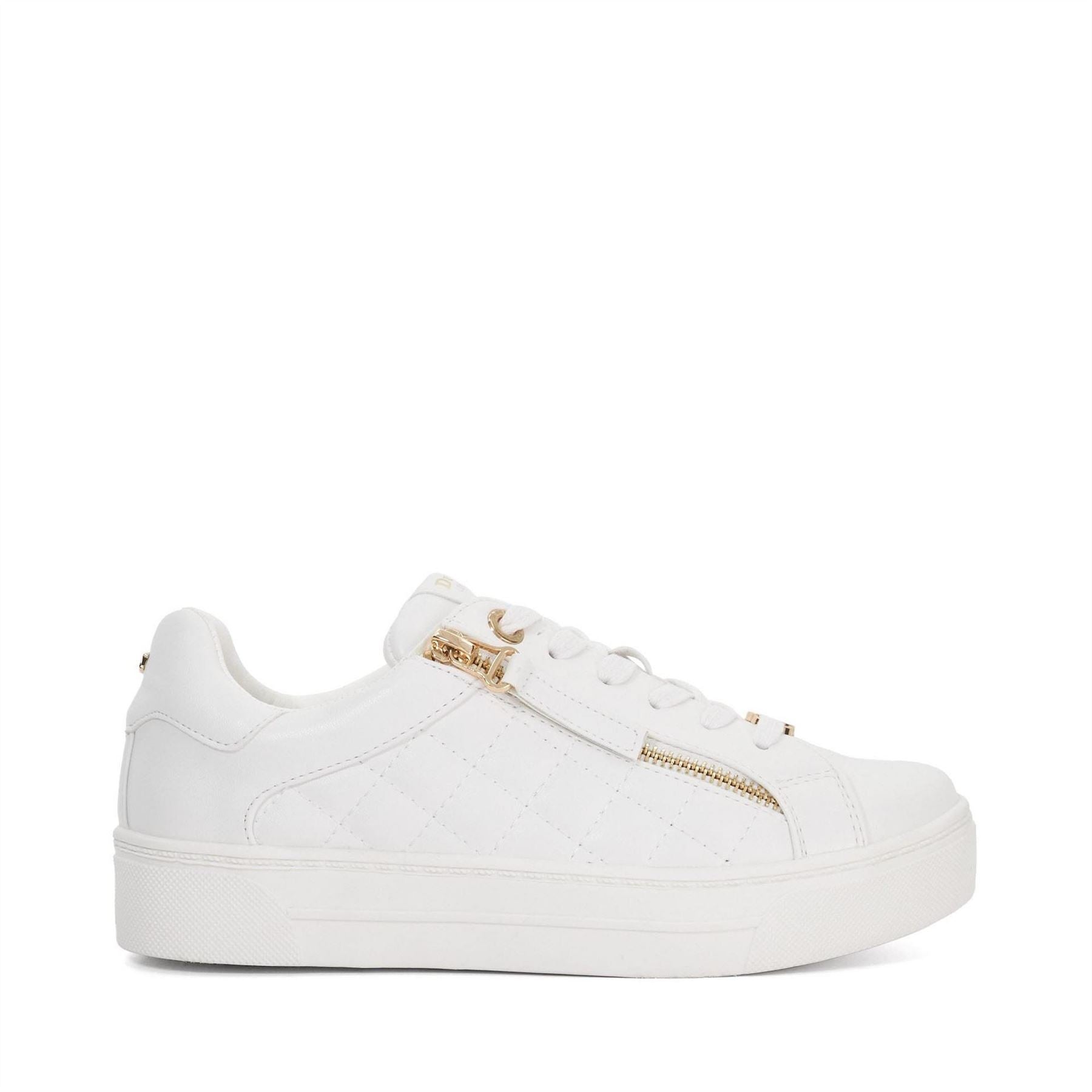 Dune London Quilted Flatform Lace Up Trainers