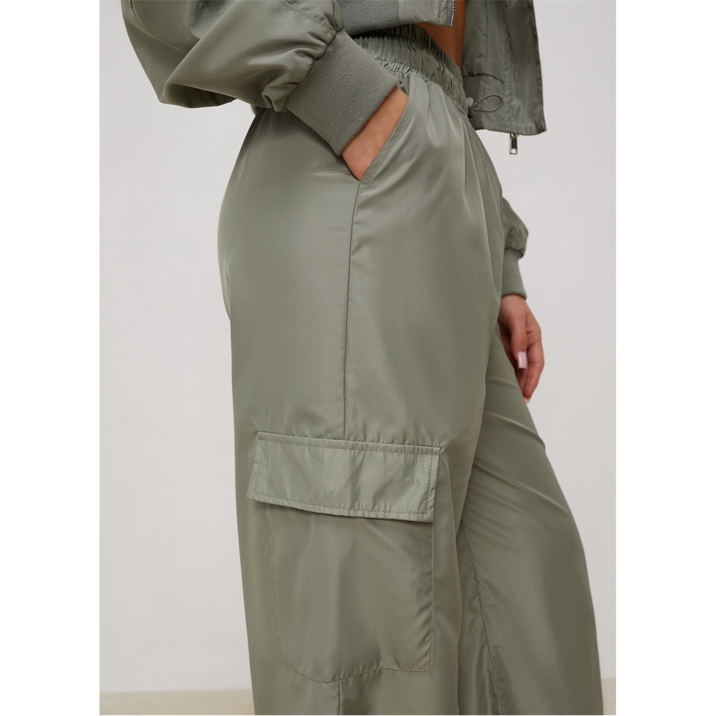 Gym King Satin Side Pocket Solid Patterned Combat Pants