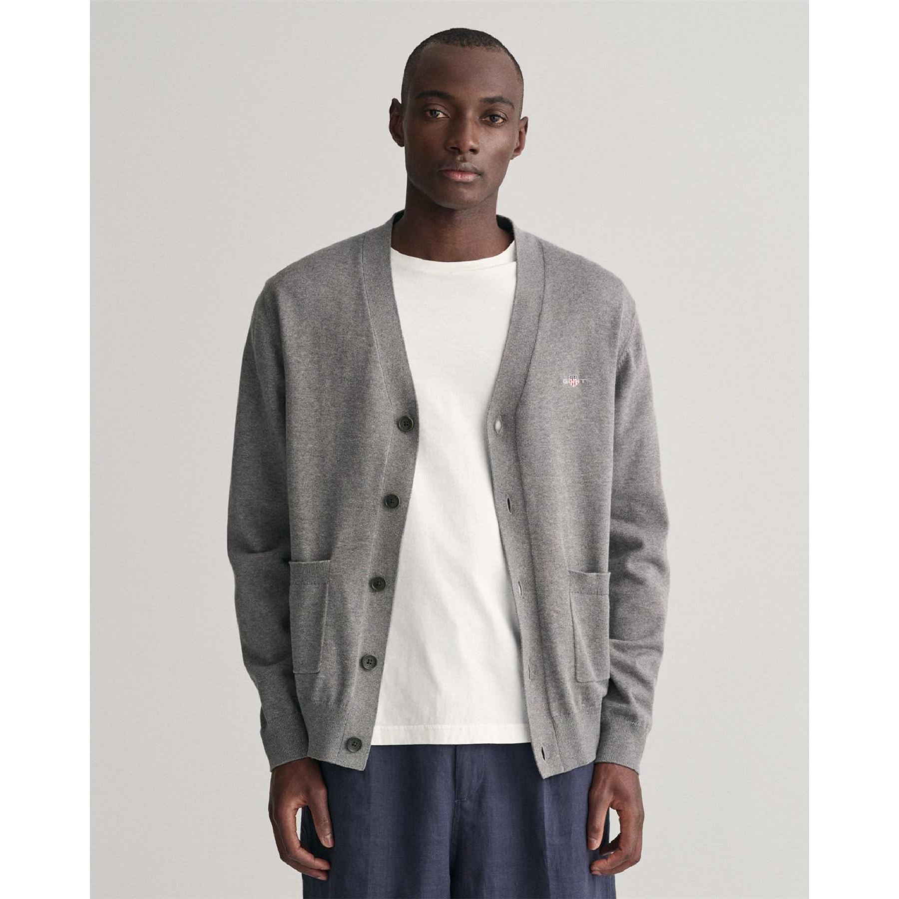 Gant Cotton V Neck Cardigan